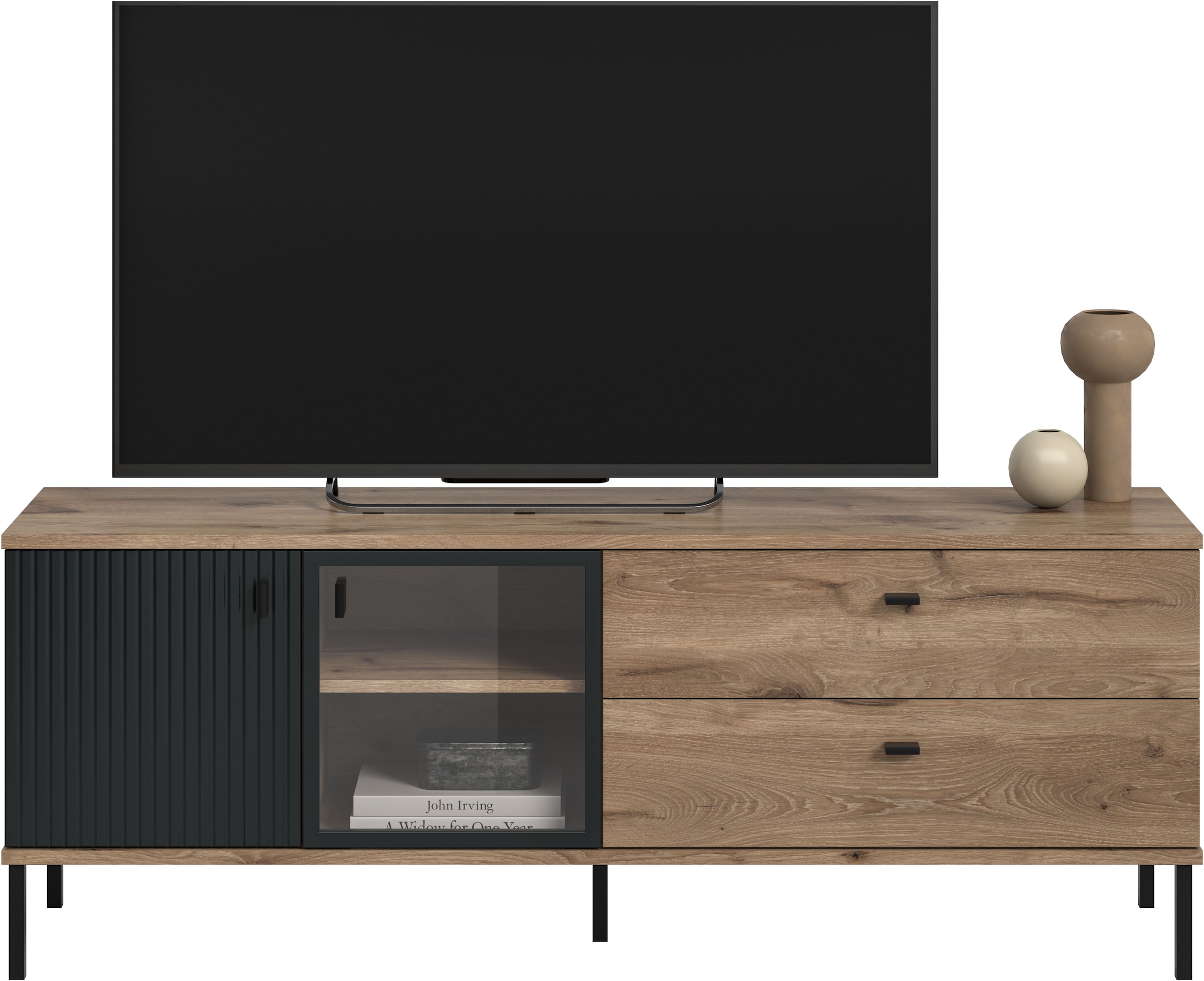 INOSIGN Table basse »TREVERK, Breite: 154 cm, hochwertige MDF-Front schwarz tiefzieh« 1 cuis tlg. Lowboard, salon, salle à manger