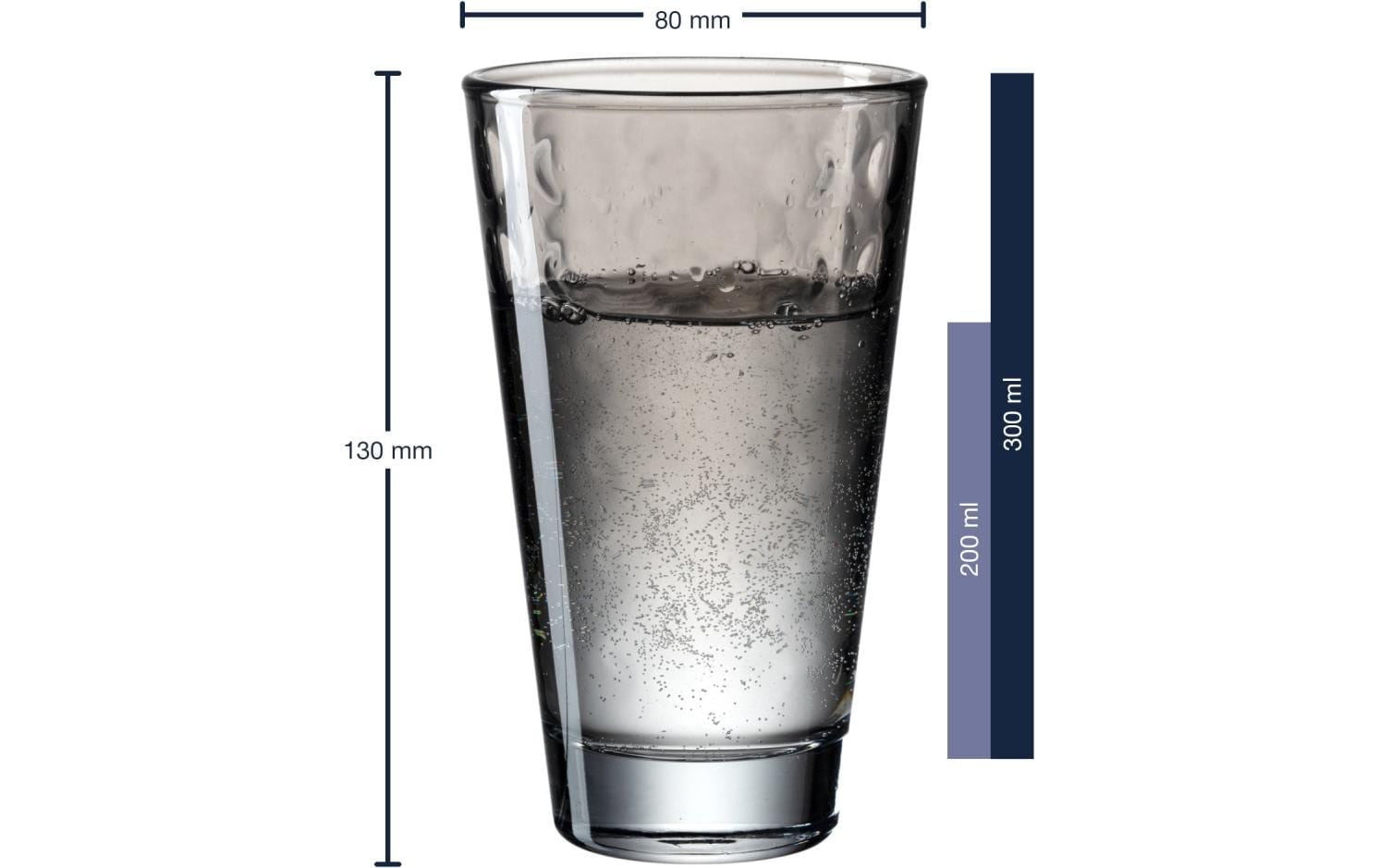 LEONARDO Glas »Optic Pastell, 300ml«, (6 tlg.)