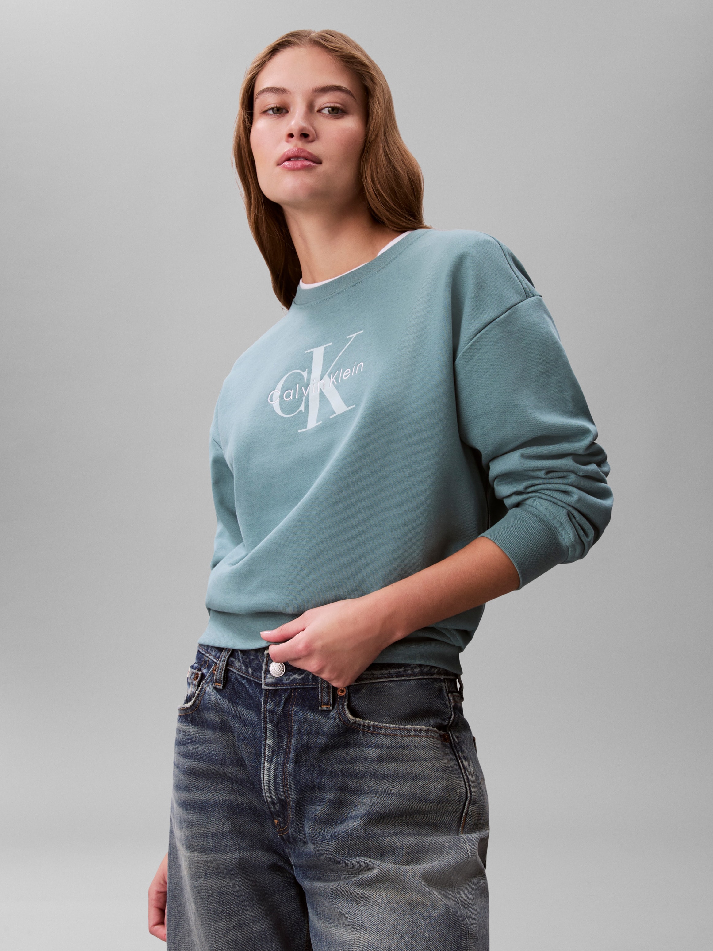 Calvin Klein Sweat-shirt »LS MONOLOGO FRENCH TERRY RLXD CR«, , inscription logo
