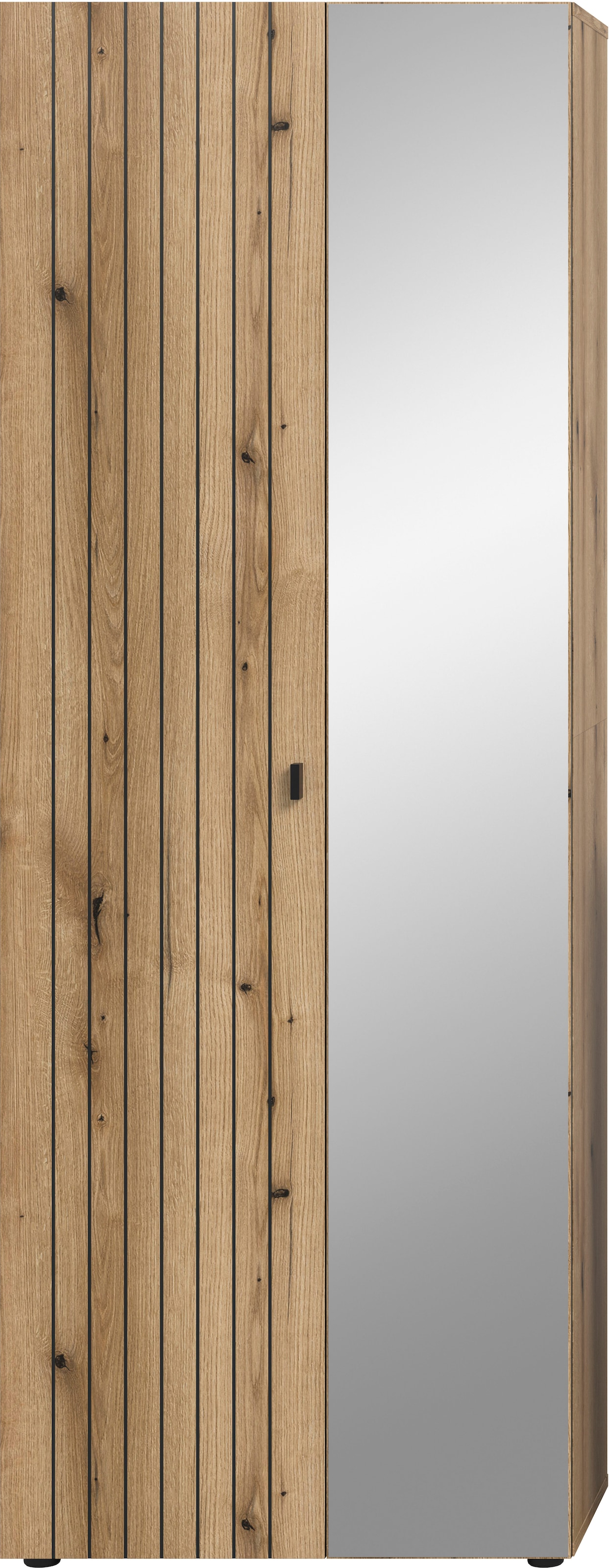 Image of Home affaire Garderobenschrank "TATIO, Höhe 192 cm, Rillenoptik, Spiegeltür" 1 Stk. tlg. Garderobenschrank, Flurschrank, Dielenschrank
