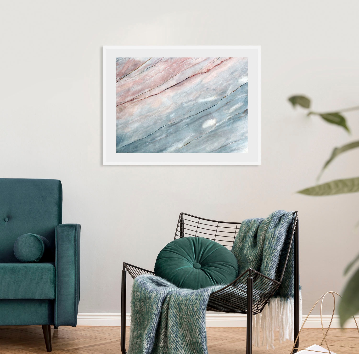 Image of queence Bild "Jenni" Abstrakt Gemälde Kunst Marmor 1 Stk. tlg. HD Premium Poster-Druck inkl. Holzrahmen