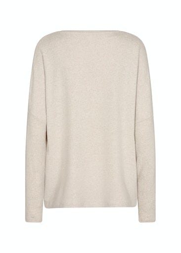 soyaconcept Rundhalsshirt »SC-BIARA 1« bequemer Pullover, elastische Viskose-Qualität in melierter Optik