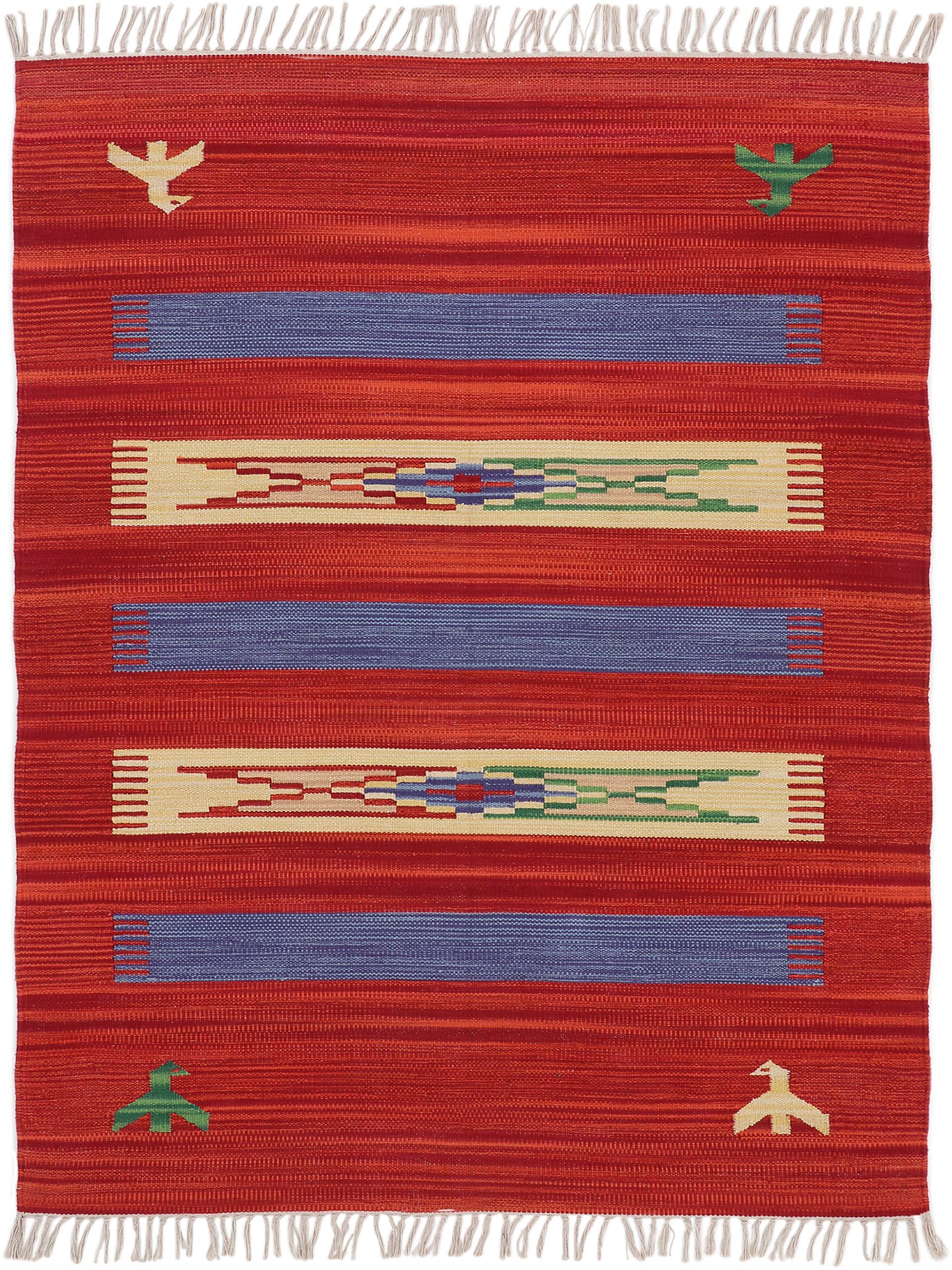 Image of carpetfine Teppich »Kelim Dodi«, rechteckig, 5 mm Höhe, Wendeteppich, reine Baumwolle, mit Fransen, Wohnzimmer bei Ackermann Versand Schweiz