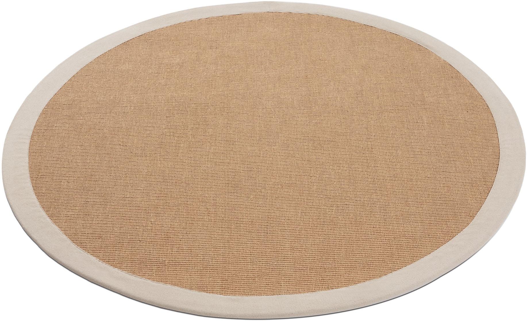carpetfine Sisalteppich »Sisal«, rund, 5 mm Höhe, mit farbiger Bordüre, Anti-Rutsch Rückseite