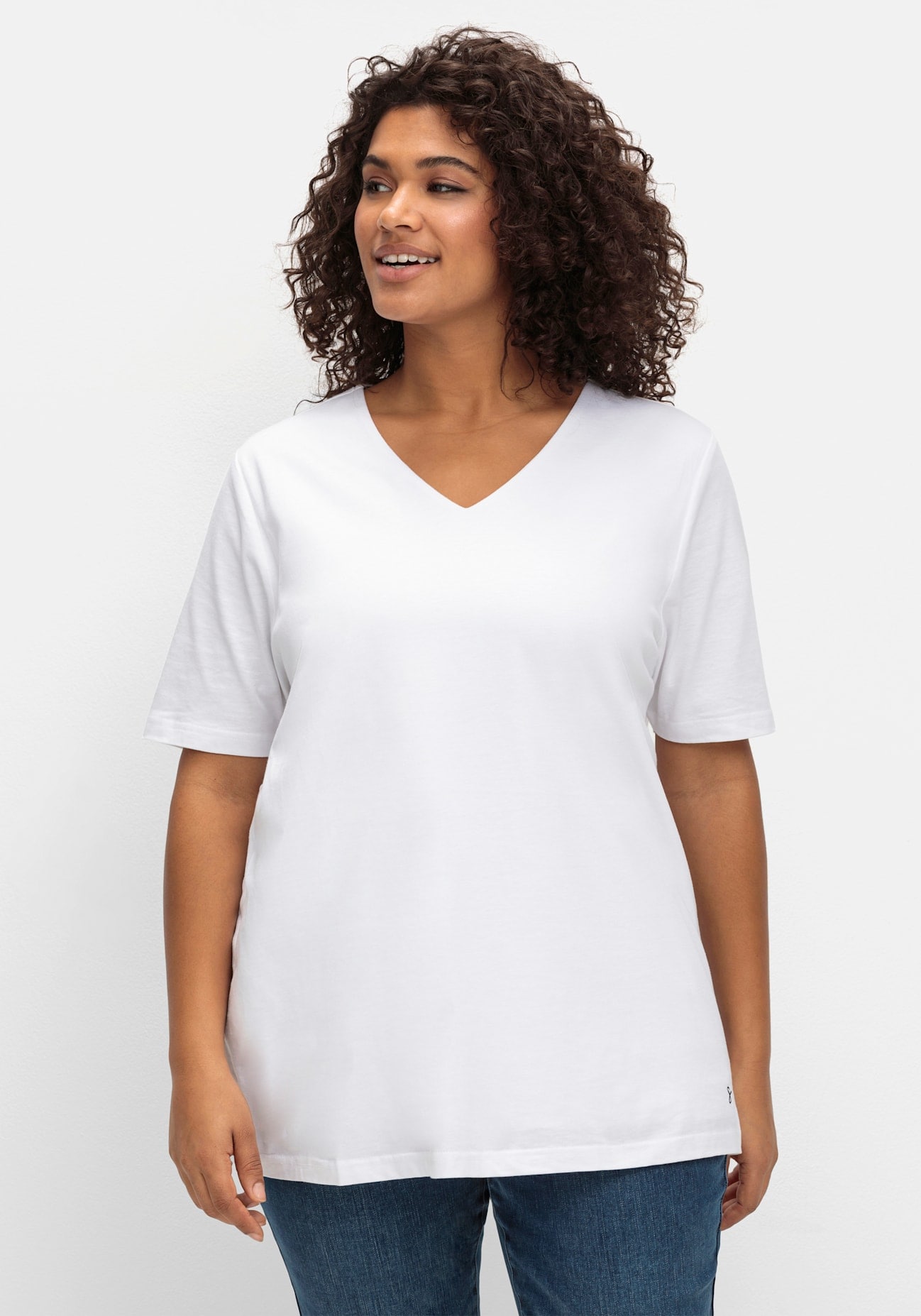 Sheego Kurzarmshirt "T-Shirt" 1 Stk.