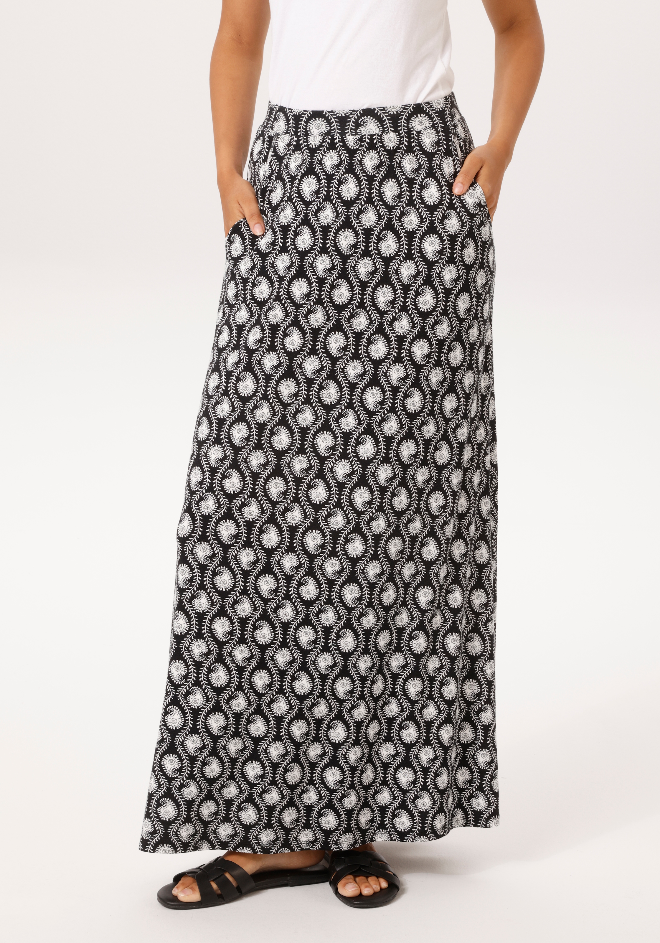 Image of Aniston CASUAL Maxirock mit kontrastfarbigem Paisley-Muster