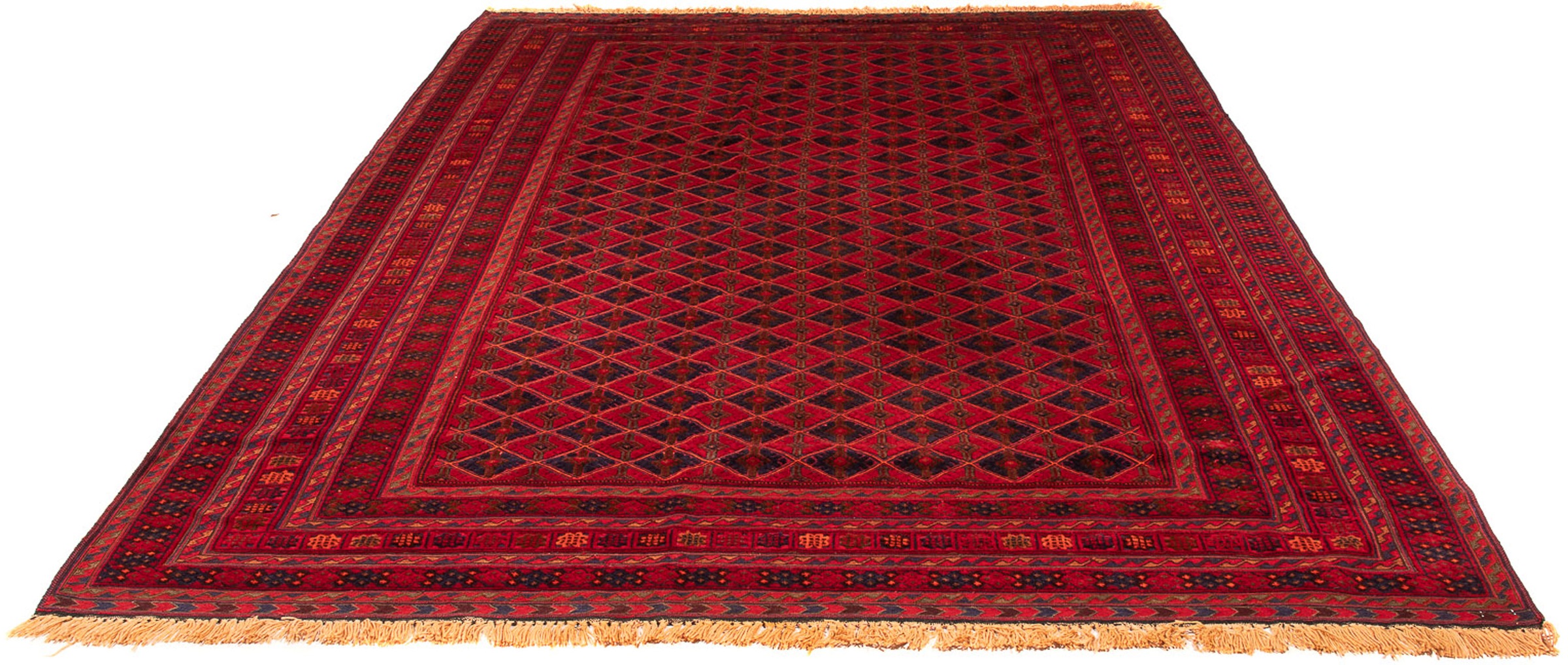 Image of morgenland Orientteppich »Afghan - Buchara - 283 x 208 cm - dunkelrot«, rechteckig, 7 mm Höhe, Wohnzimmer, Handgeknüpft, Einzelstück mit Zertifikat bei Ackermann Versand Schweiz