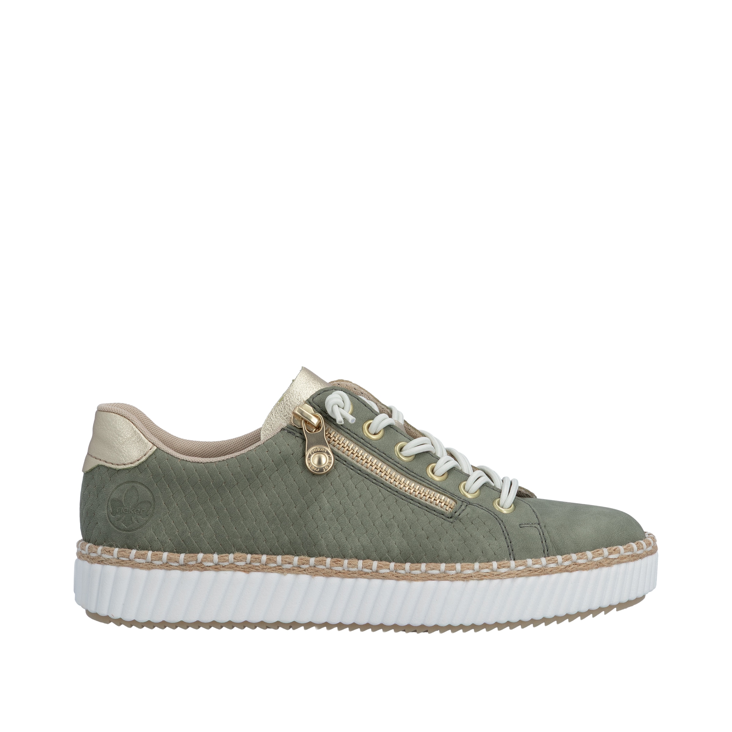 Rieker Sneaker  mit modischer Ziernaht, Freizeitschuh, Halbschuh, Schnürschuh