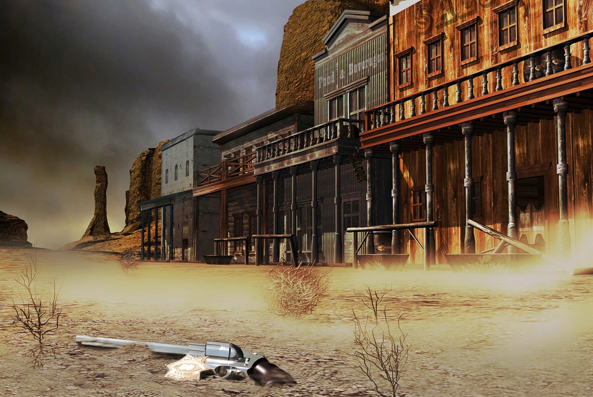 Image of Papermoon Fototapete "Revolver im Sand"