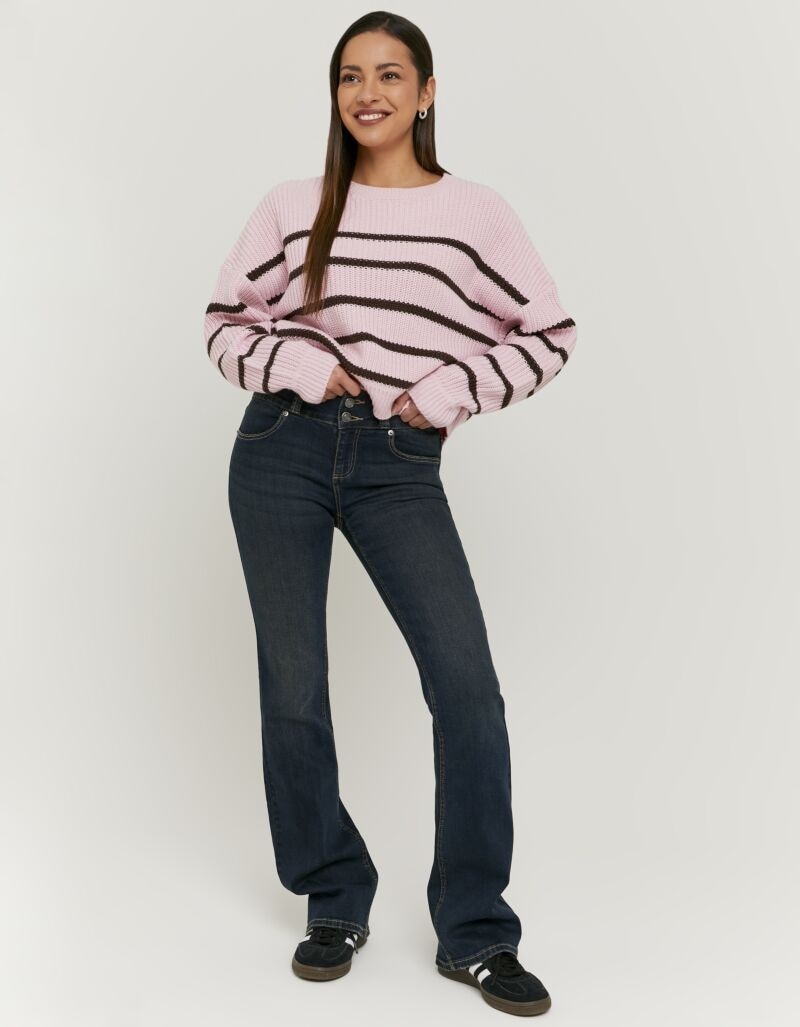 Tally Weijl Bootcut-Jeans »SPADECYNTIA« Baumwollmischung, Low Waist, mit doppeltem Knopf am breiten Bund