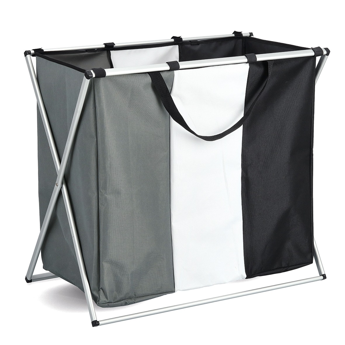 Image of Zeller Present Wäschesortierer 3 Fächer, Polyester/Aluminium