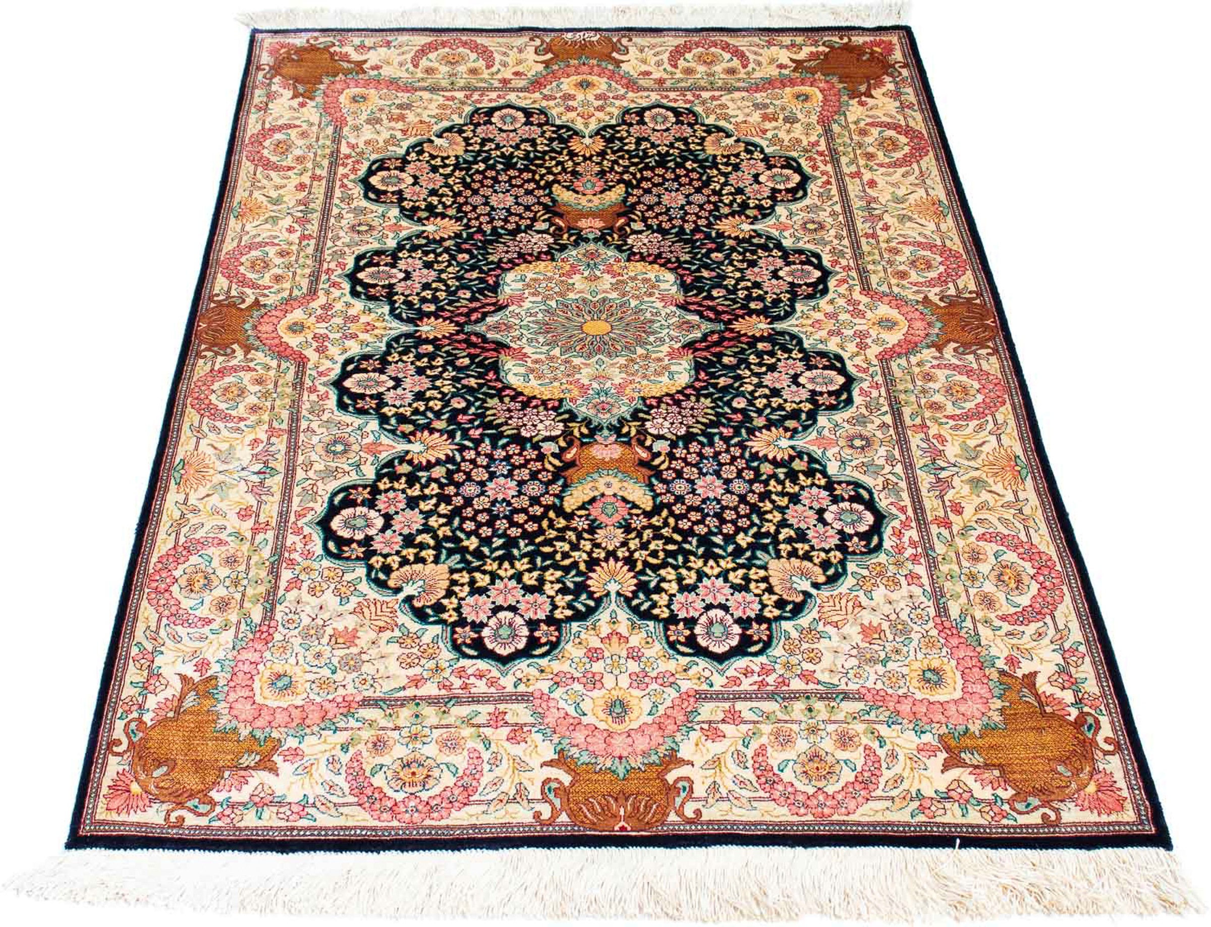 Image of morgenland Orientteppich »Perser - Ghom - 130 x 81 cm - beige«, rechteckig, 10 mm Höhe, Wohnzimmer, Handgeknüpft, Einzelstück mit Zertifikat bei Ackermann Versand Schweiz