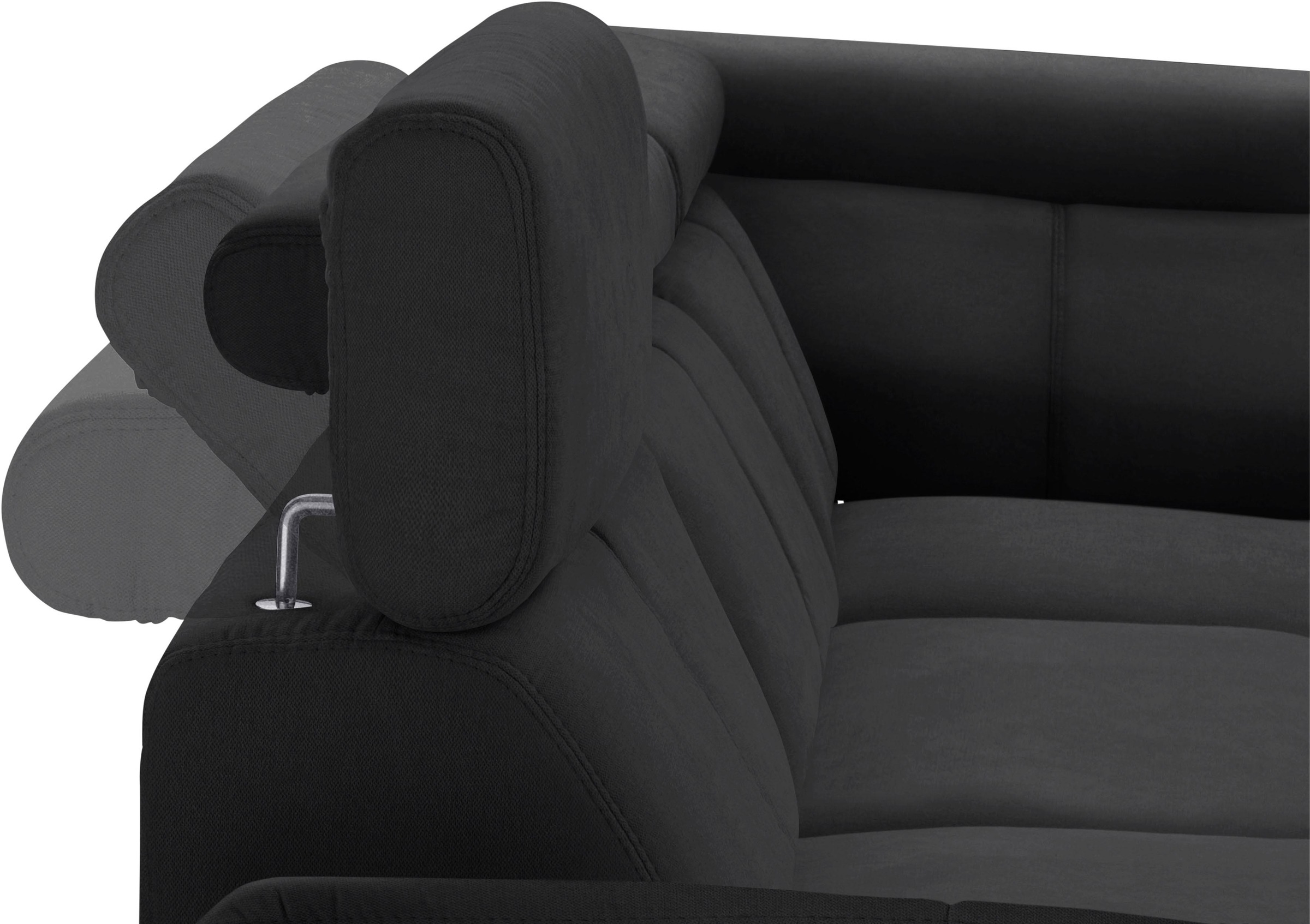 exxpo - sofa fashion Ecksofa »Salerno, klassisch modernes Funktionssofa, hoher Sitzkomfort, L-Form«, inkl. Kopf- und Armteilverstellung, wahlweise mit Bettfunktion