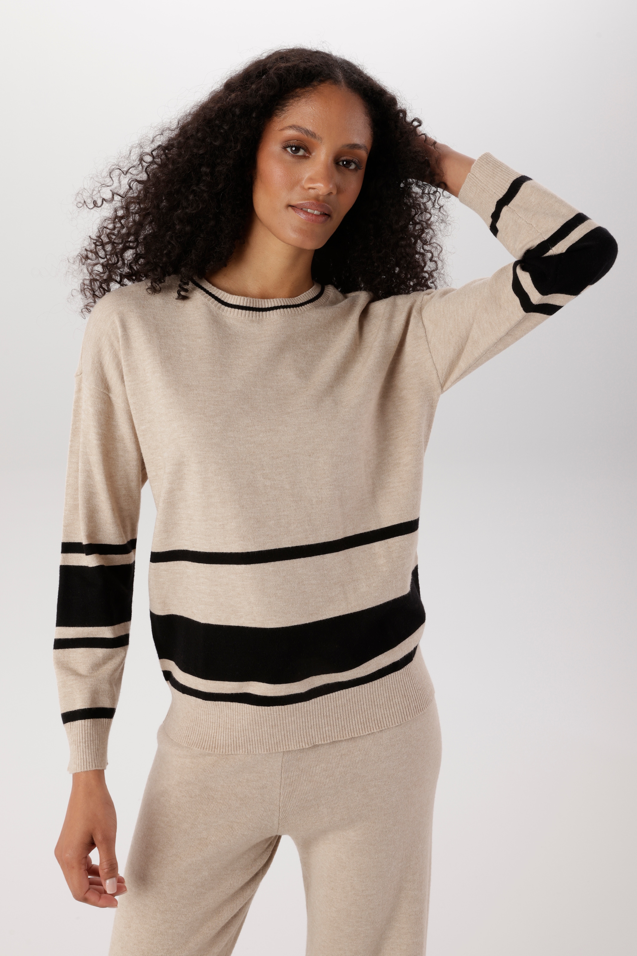 Image of Aniston SELECTED Strickpullover Kombination aus breiter und schmaler Ringelmusterung - NEUE KOLLEKTION