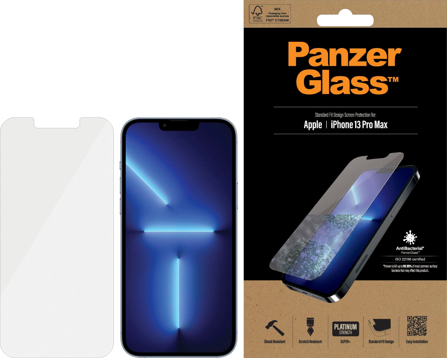 Image of PanzerGlass Displayschutzfolie »PanzerGlass Standard Fit (Antibakeriell) für iPhone 13 Pro Max« bei Ackermann Versand Schweiz