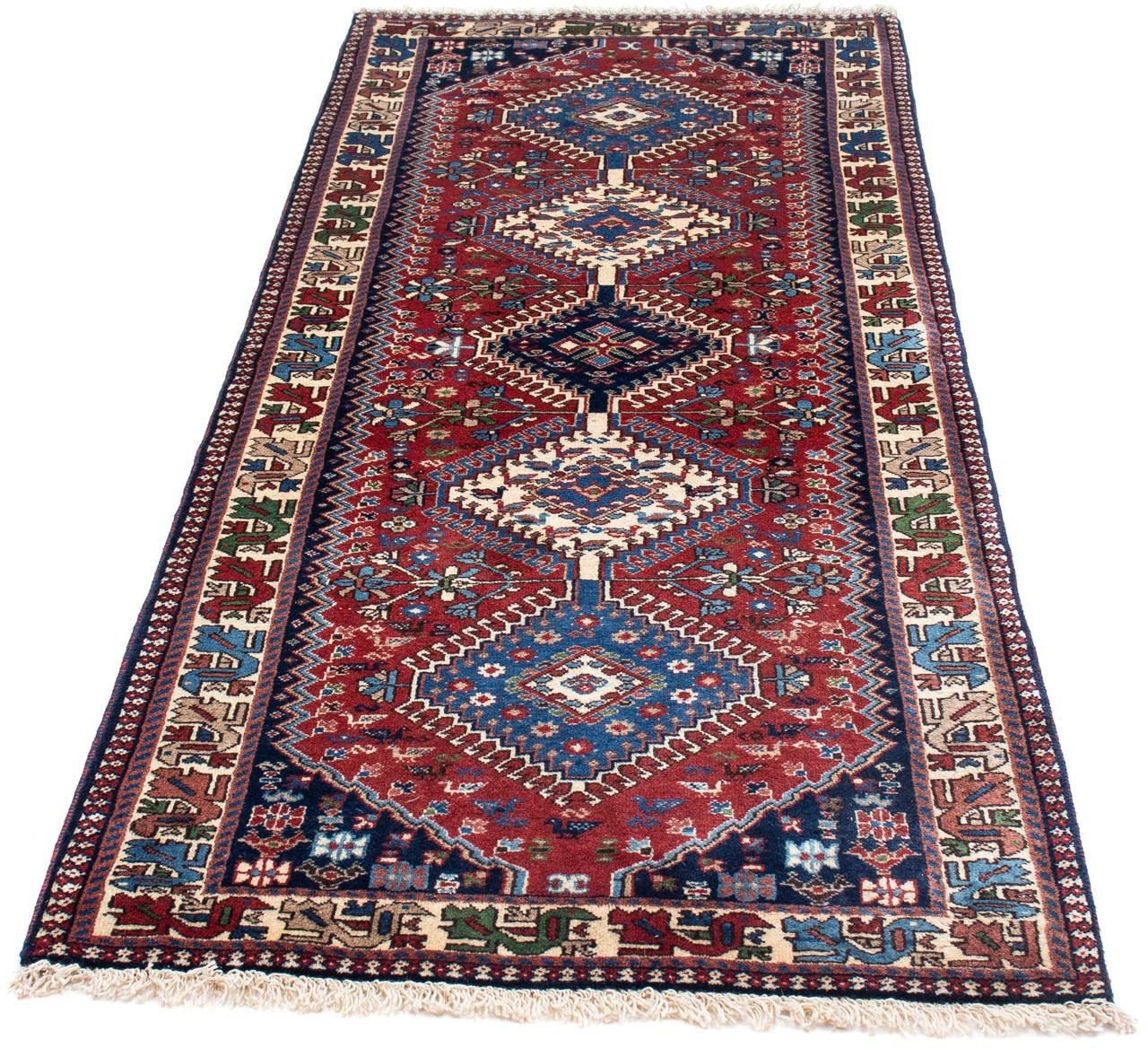 Image of morgenland Hochflor-Läufer »Yalameh Medaillon Rosso 201 x 82 cm«, rechteckig, 1 mm Höhe, Handgeknüpft bei Ackermann Versand Schweiz