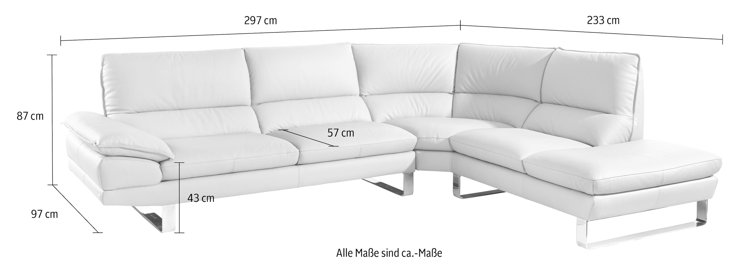 ITALIA wahlweise jetzt rechts oder »Dave«, Leder, links aus kaufen CALIA Ottomane Ecksofa