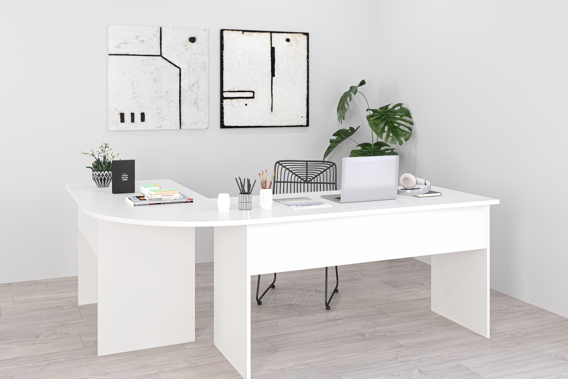 FMD Eckschreibtisch »Till«, Winkel Schreibtisch, Bürotisch, beidseitig montierbar, 205/155 cm