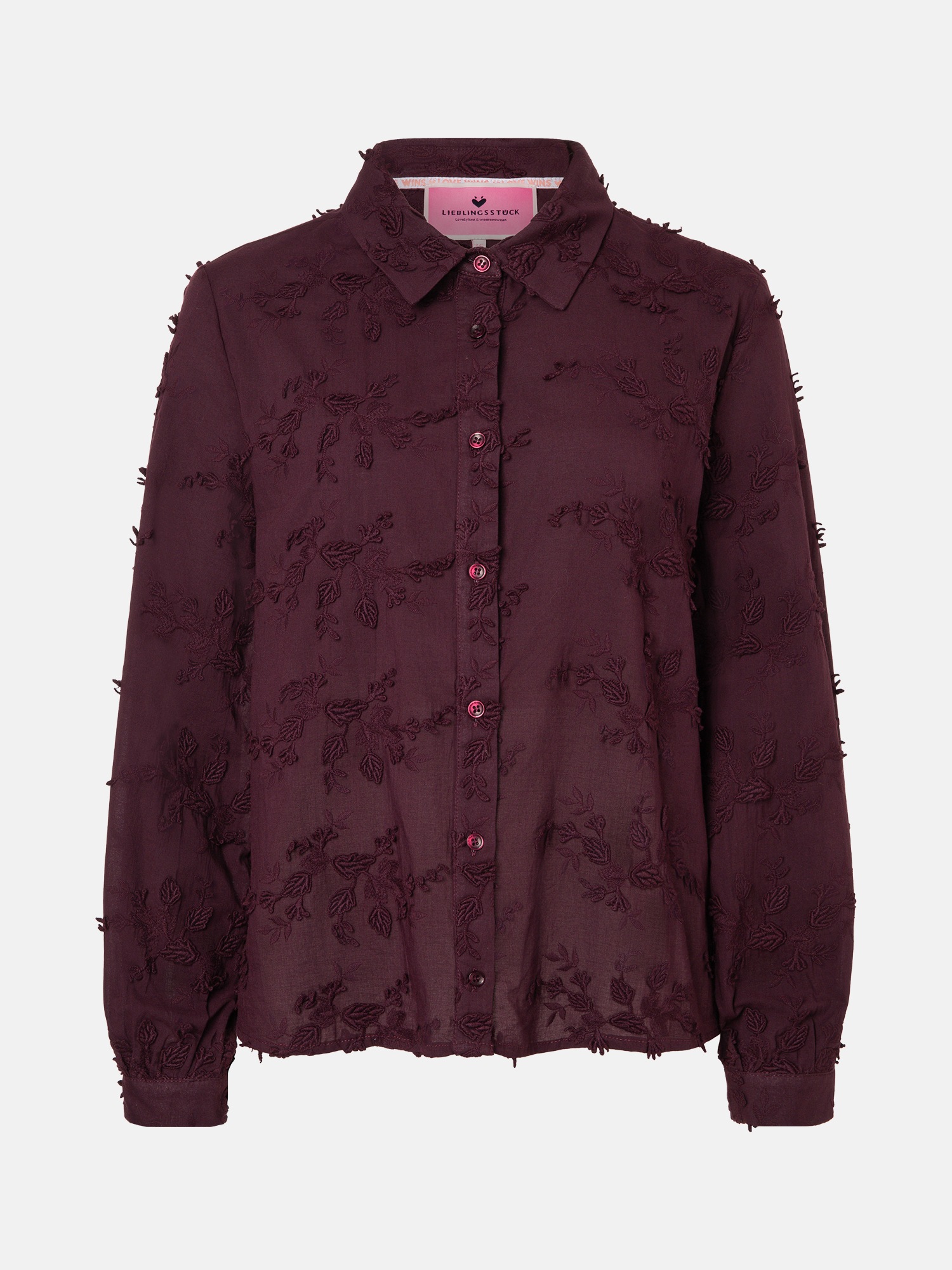 Lieblingsstück Hemdbluse »FaridaL« mit floralen Details, Baumwolle