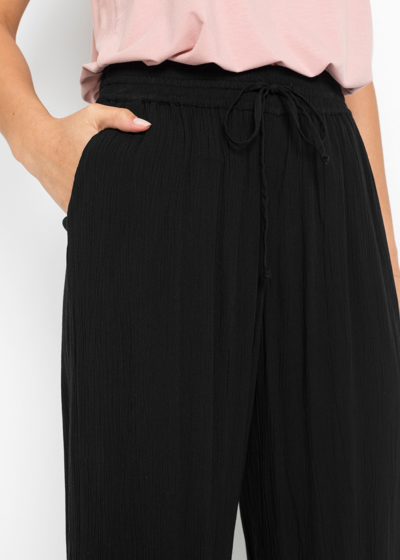 bonprix Culotte  aus Viskose, mit Spitze, loose fit, feminin