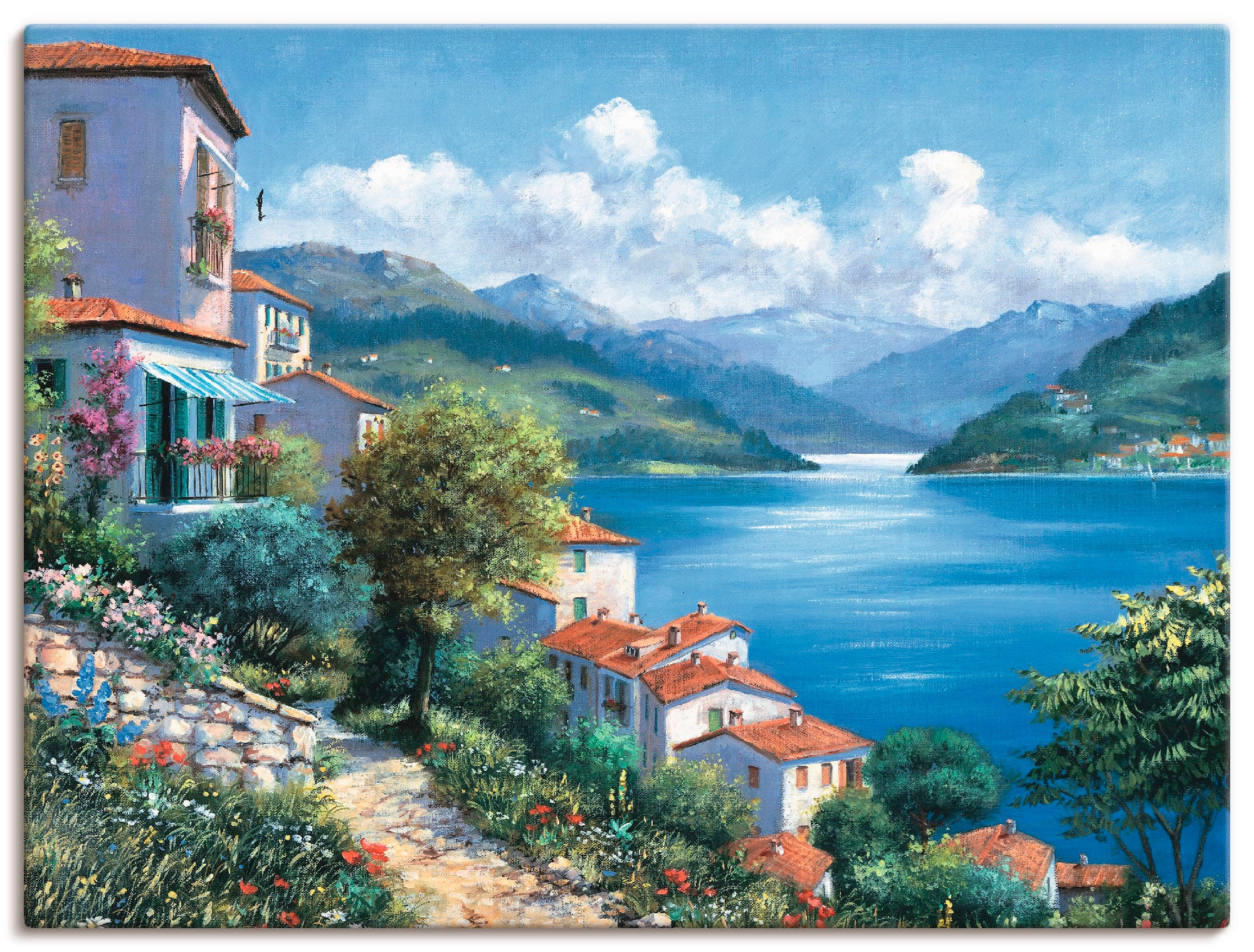 Image of Artland Leinwandbild "Urlaubsaussicht" Gewässer 1 Stk. tlg. auf Holzrahmen gespannt