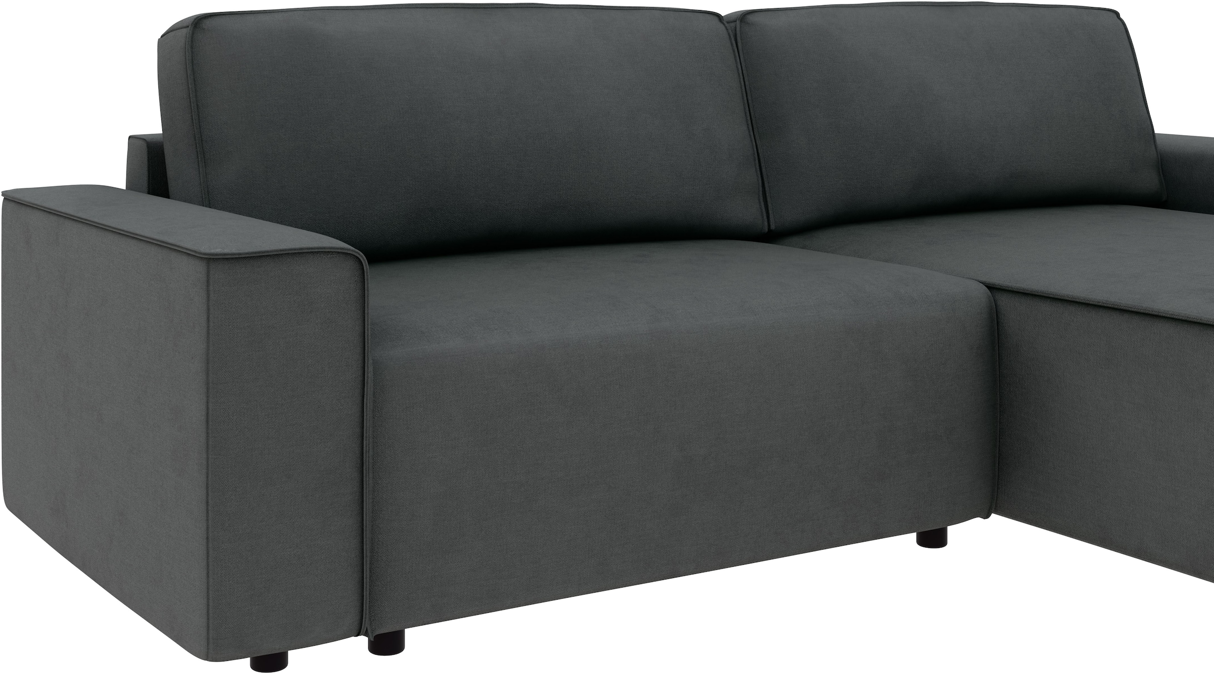 Home affaire Ecksofa »Chance, Recamiere beidseitig montierbar, Schlaffunktion, Breite 265 cm« in Struktur fein LINO, mit Schlaffunktion und Bettkasten