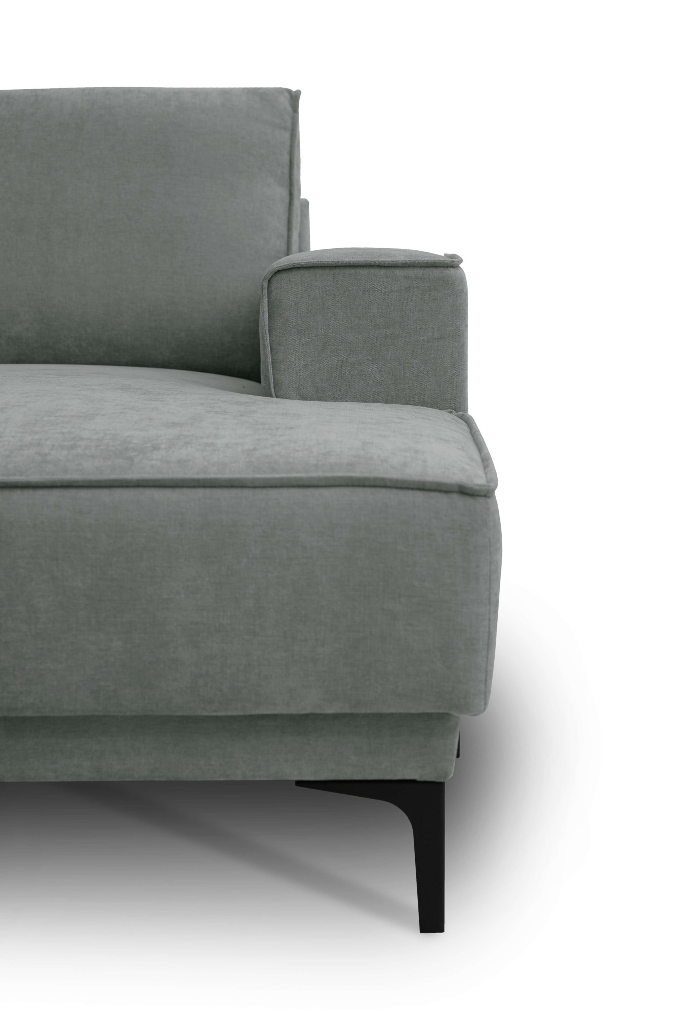 Places of Style Wohnlandschaft »XXL Sofa Oland, Struktur, Flachgewebe, Luxus-Microfaser, Boucle«, U-Form, 342 cm, Wellenunterfederung, Skandi-Design, Metallfüsse