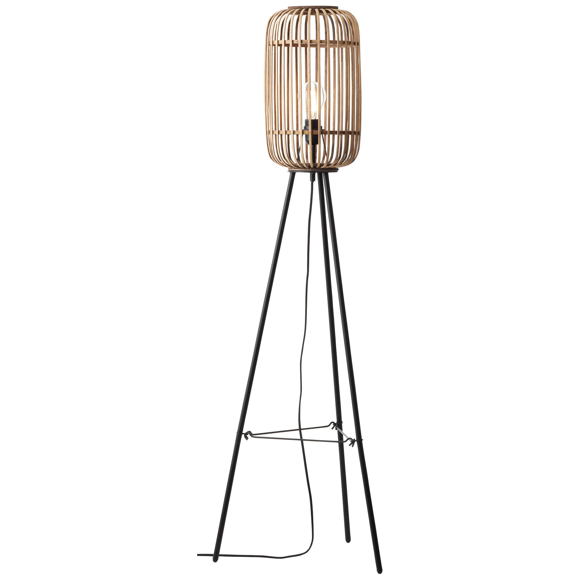 Brilliant Stehlampe »Woodrow« E27 1 Stk. dreibeinige Bambus Lampe, 130 x 45 cm, E27, Boho-Stil