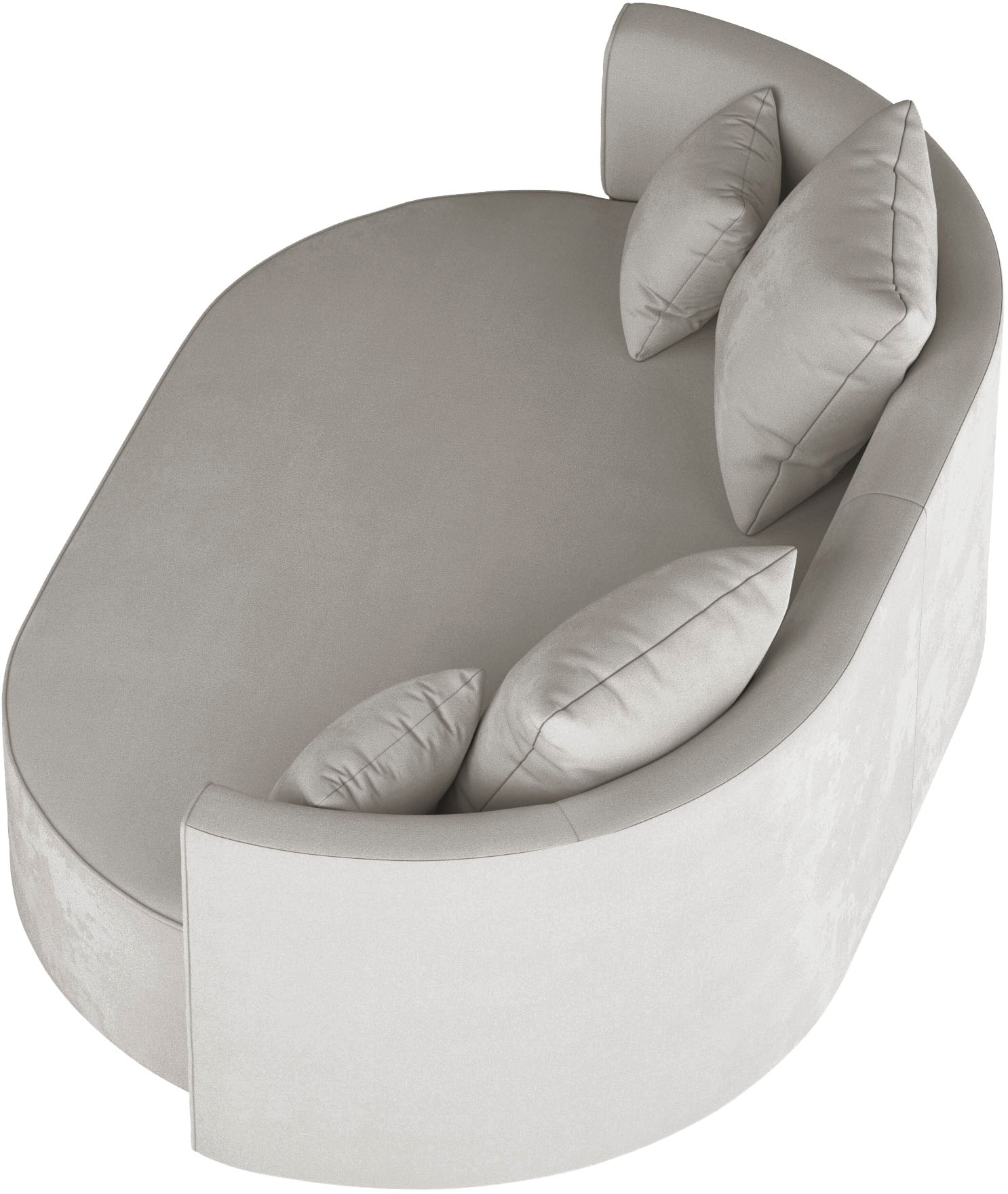 LeGer Home by Lena Gercke 2,5-places »ISALIE, rundes Loungesofa, mit Kissen, perfekt gepolstert« moderne Stoffe, mit 4 Zierkissen, extra grosse Sitzfläche