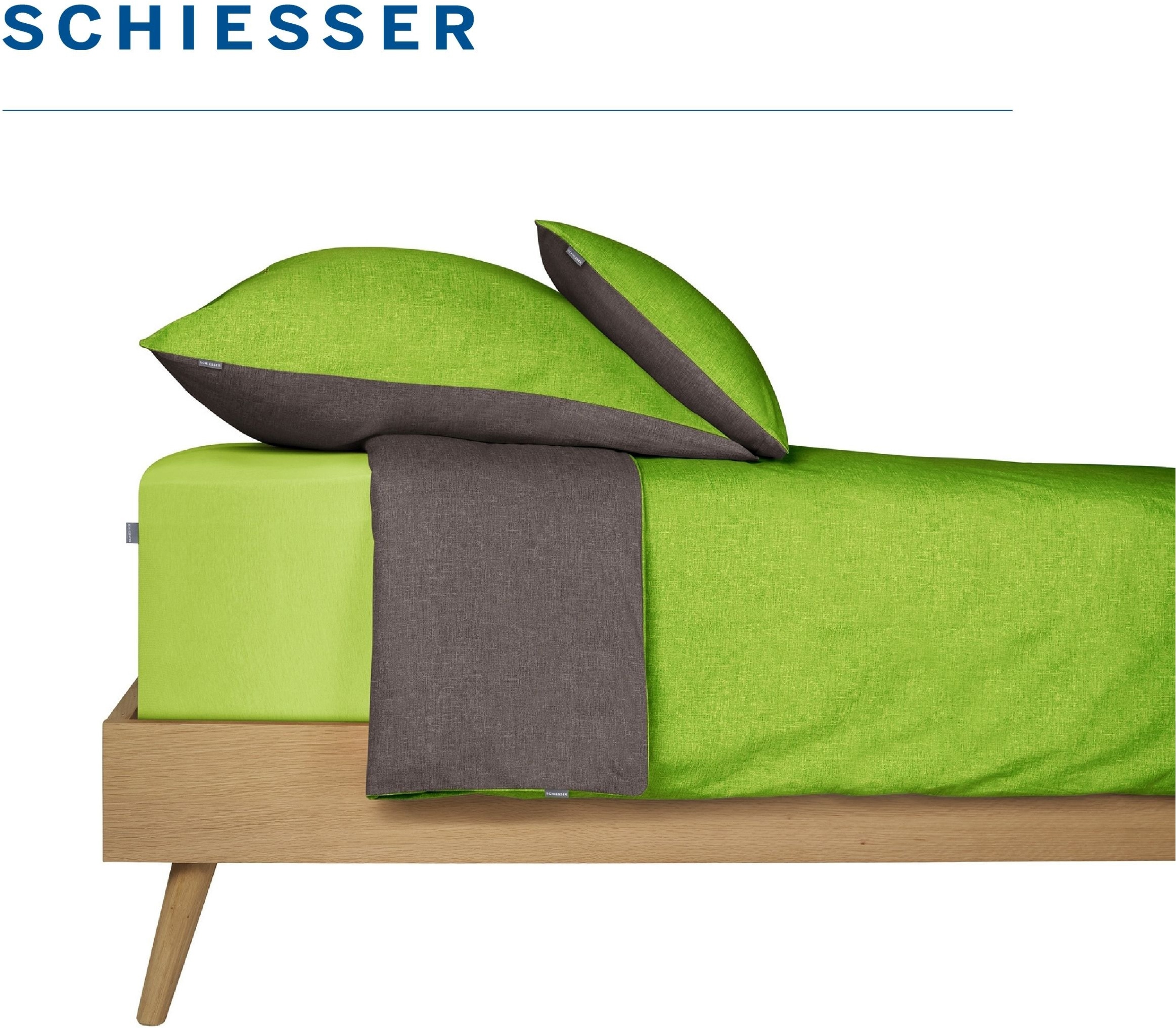 Schiesser Wendebettwäsche »Doubleface aus weicher Baumwolle mit edlem Melangeeffekt« 2 Stk. ab Grösse 135x200 cm erhältlich, OEKO-TEX® MADE IN GREEN