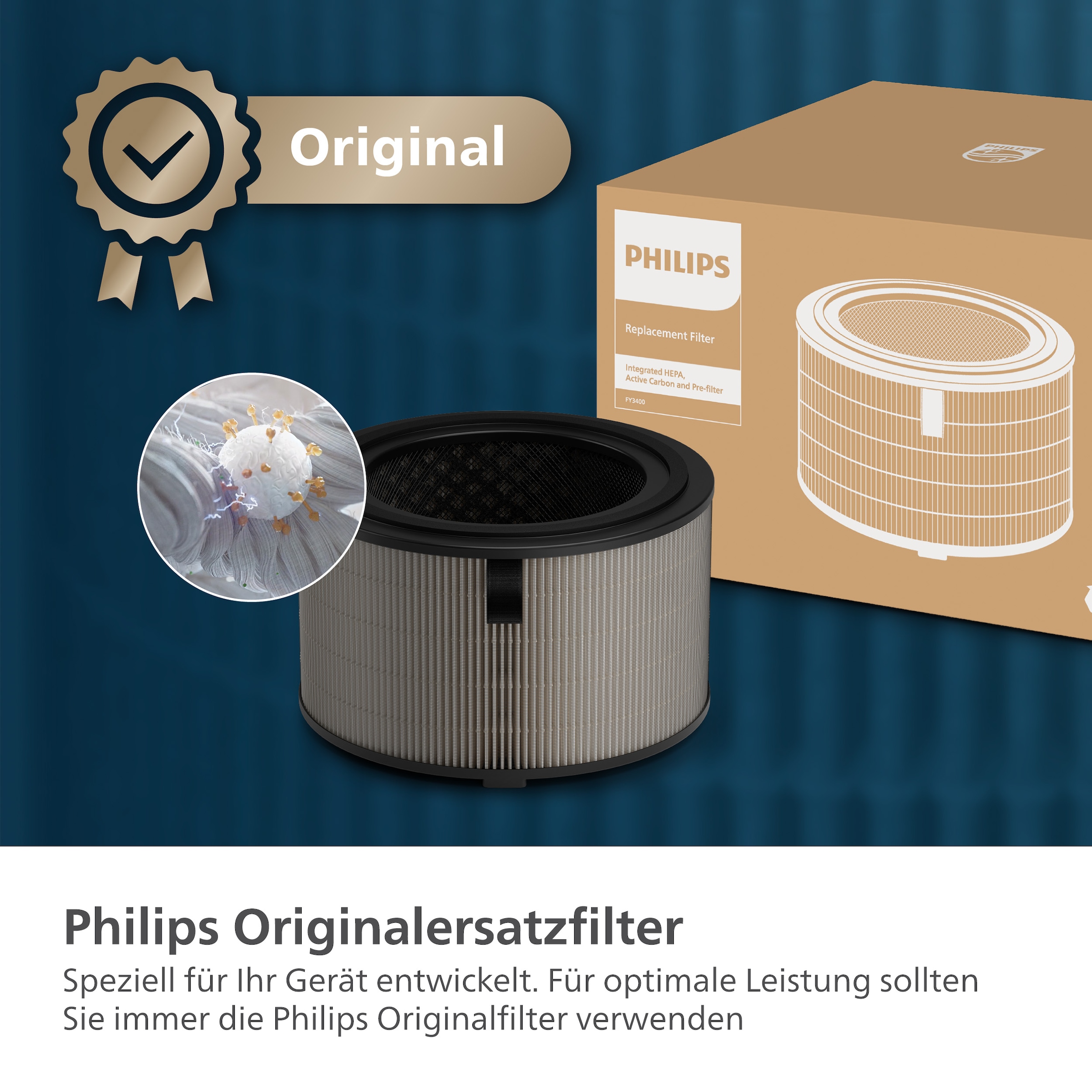 Philips Filtre de rechange »FY3400/30 HEPA NanoProtect Filter« 1 tlg. bis zu 1 Jahr verwendbar, 1 Filter im Lieferumfang