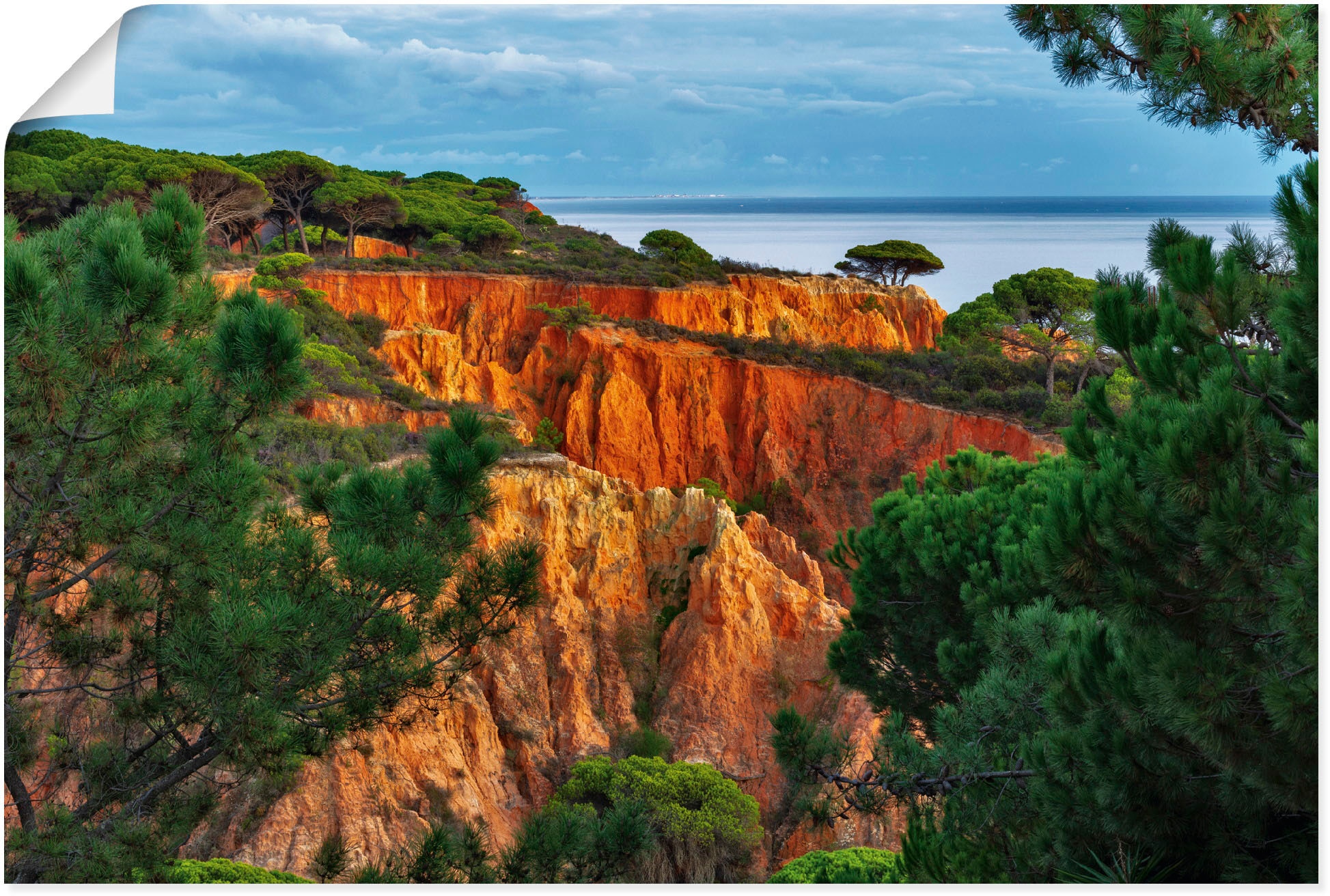 Felsen, in Artland (1 oder als Leinwandbild, jetzt Alubild, Sandsteinfelsen, »Rote Wandbild versch. Portugal«, St.), Wandaufkleber Grössen Poster kaufen