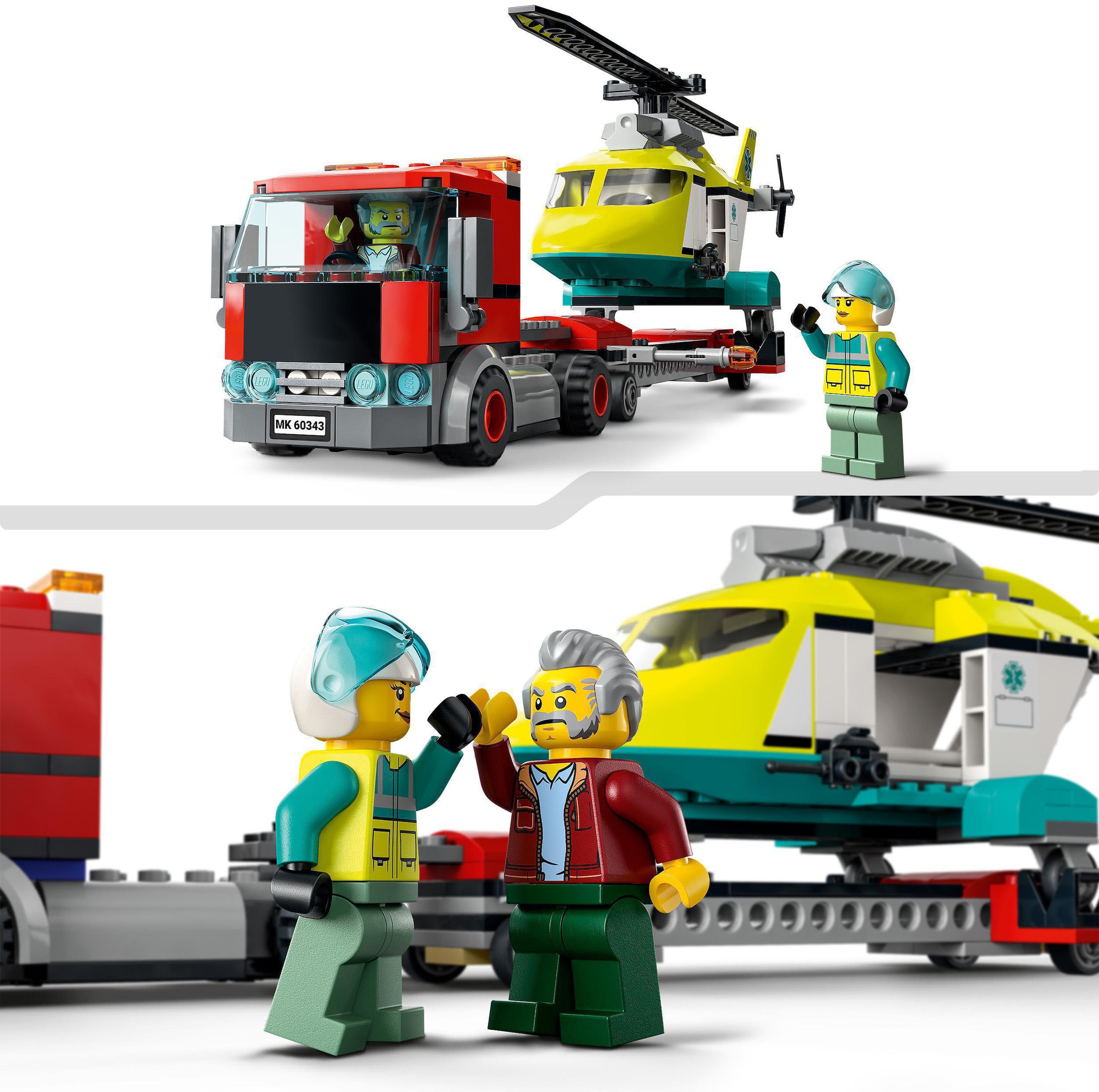 LEGO® Konstruktionsspielsteine »Hubschrauber Transporter (60343), LEGO® City«, (215 St.)
