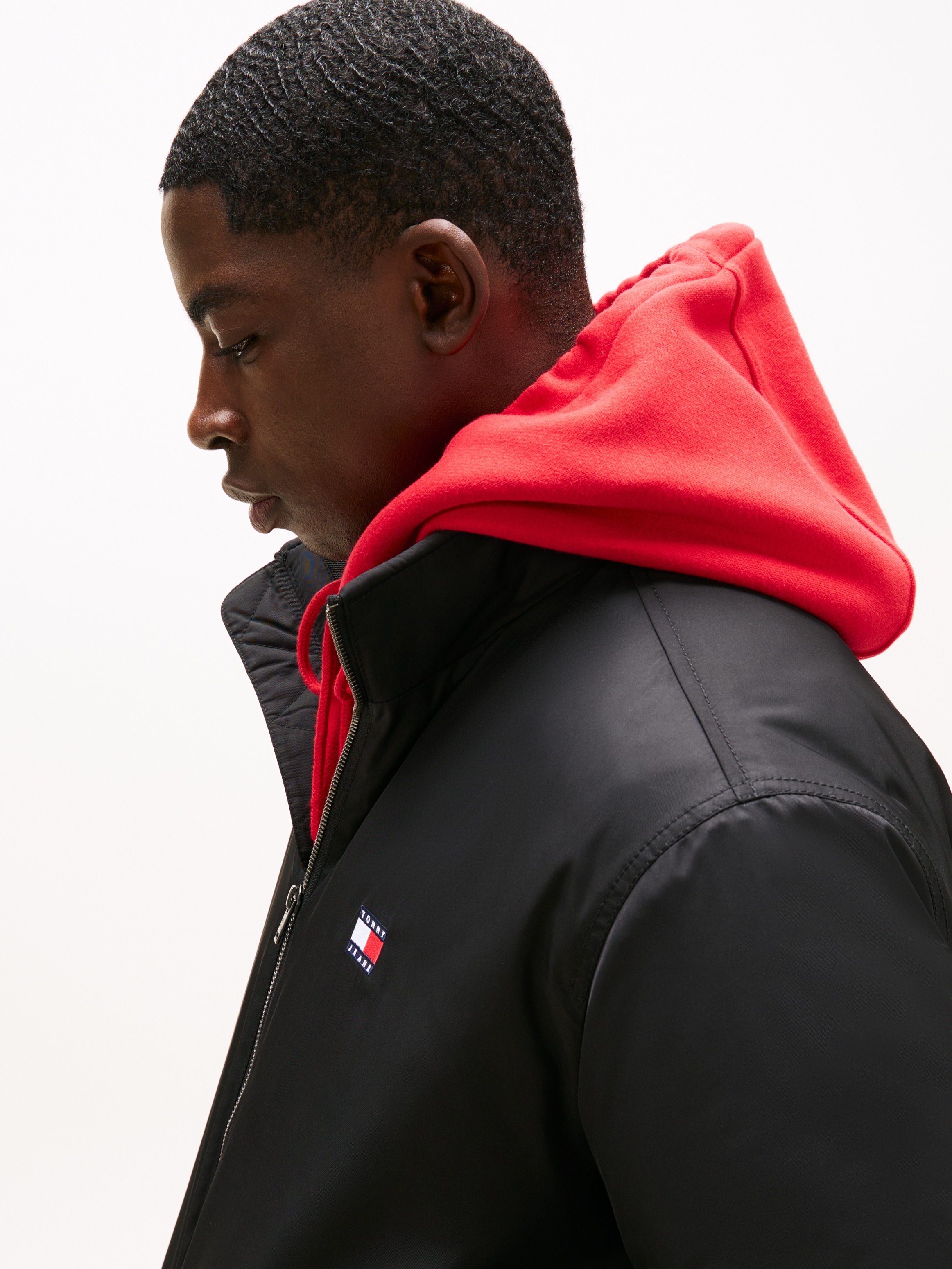 Tommy Jeans Blouson »TJM ESSENTIAL PADDED JACKET EXT« Freizeitjacke, Übergangsjacke glänzend, Stretchbündchen, Stehkragen