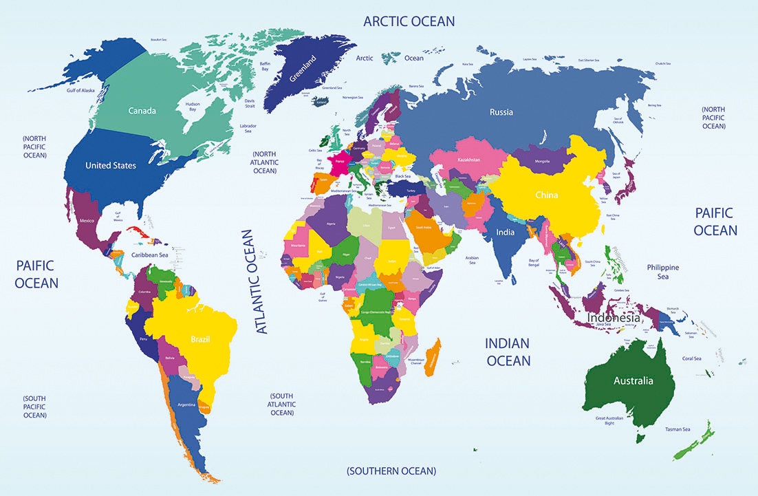 Image of Papermoon Fototapete "Worldmap" matt