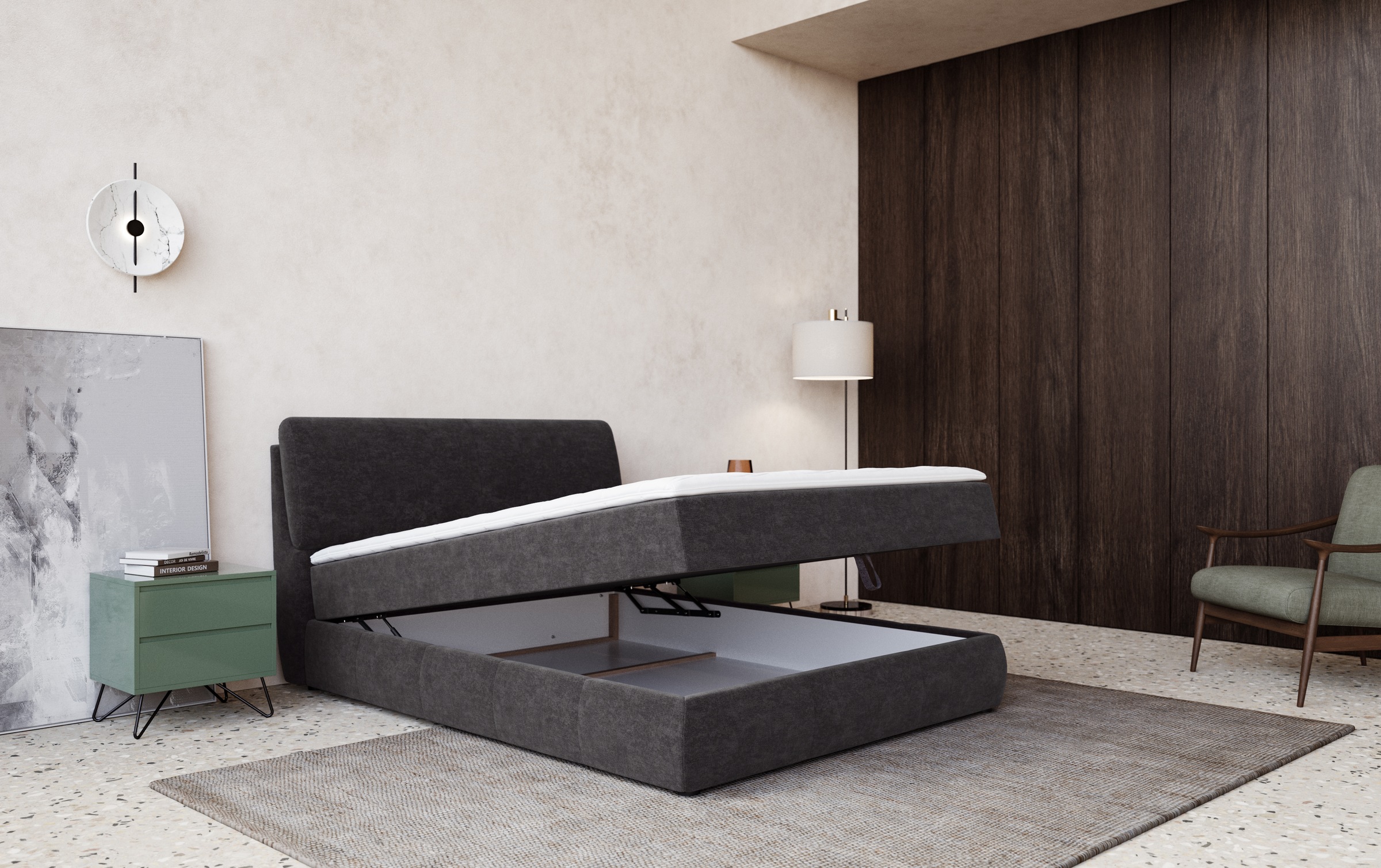 COTTA Boxbett »Cooper«, inkl. Topper, Bettkasten und verstellbarem Kopfteil