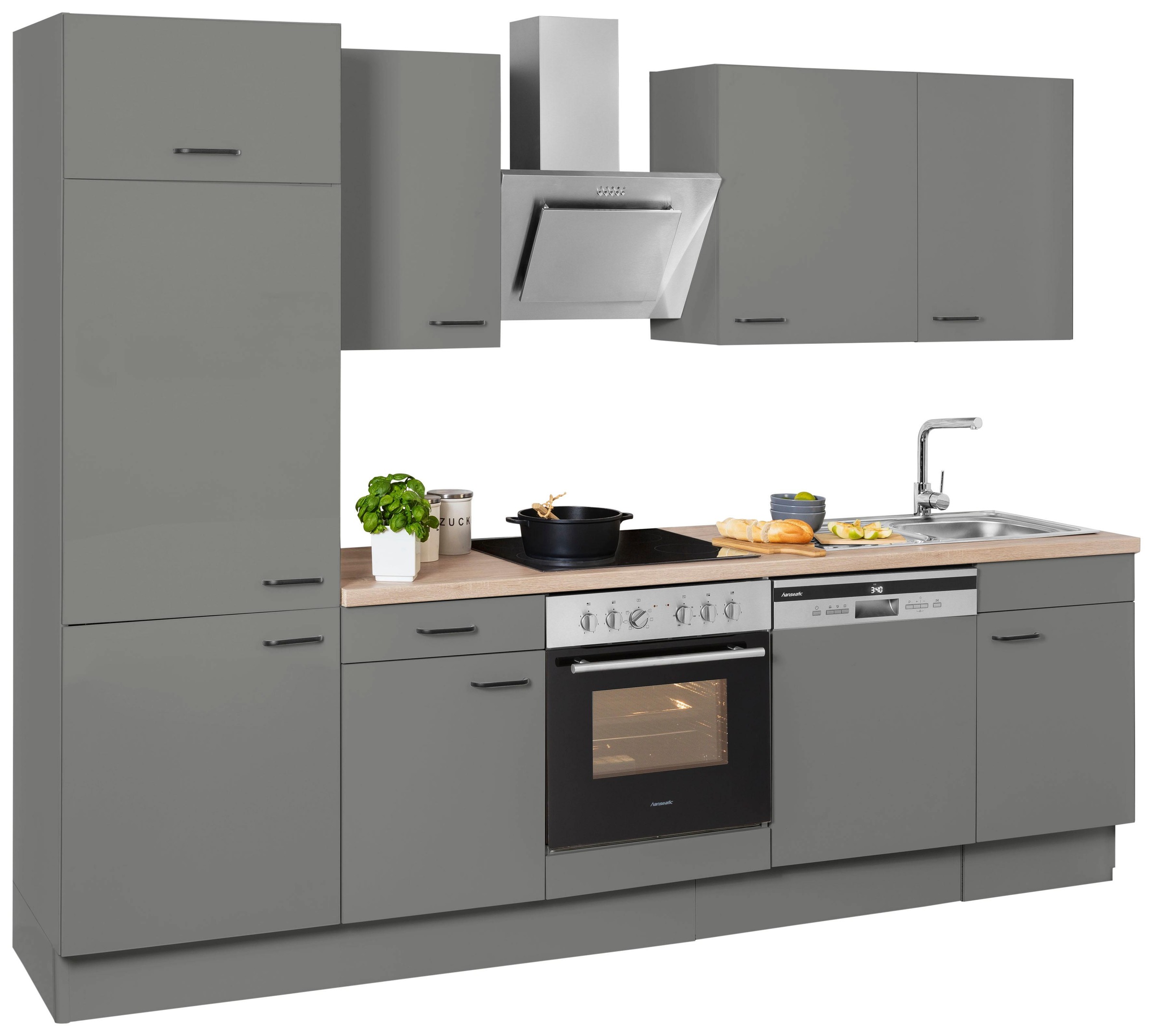 OPTIFIT Küchenzeile "Elga" Premium-Küche mit Soft-Close-Funktion, Vollauszug, Breite 280 cm