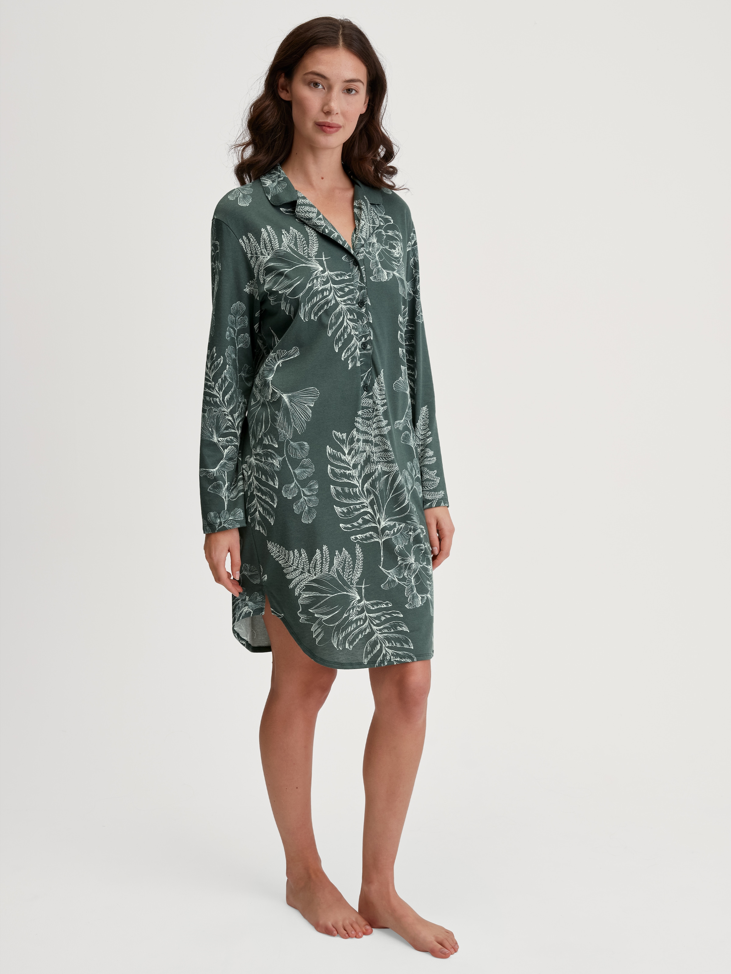 Image of CALIDA Nachthemd "Favourites Glow" Knopfleiste, Single Jersey Qualität, weich, floraler Print