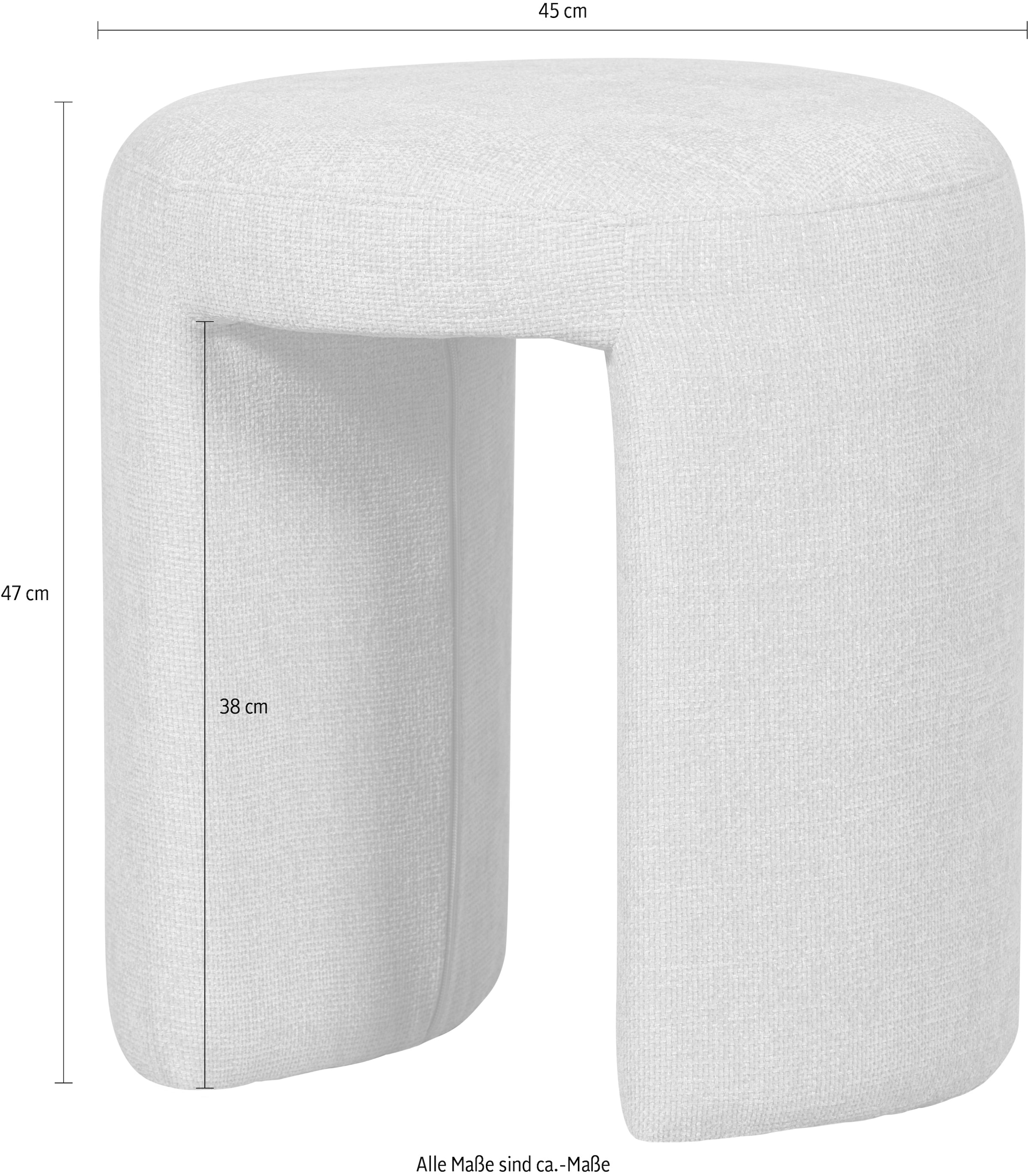 WOOOD Pouf »Charlie kompakte Form, vollständig gepolstertes B 45 x T 45 x H 47 cm« Très haute résistance à l'usure, capacité de charge 100 kg, hauteur d'assise moyenne
