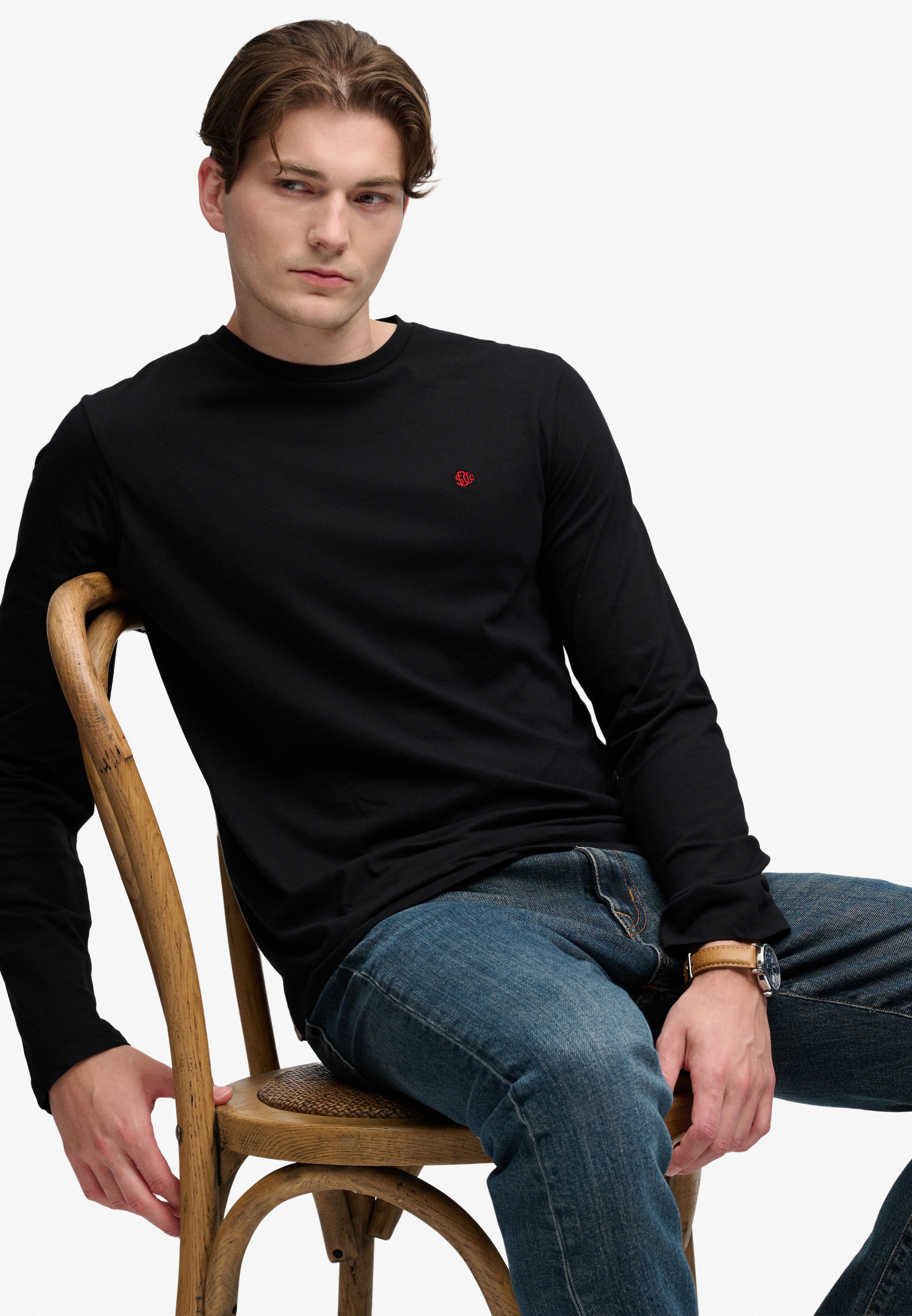 Superdry Langarmshirt »CLASSIC ESSENTIAL SDCO TOP« Baumwolle, relaxed fit
