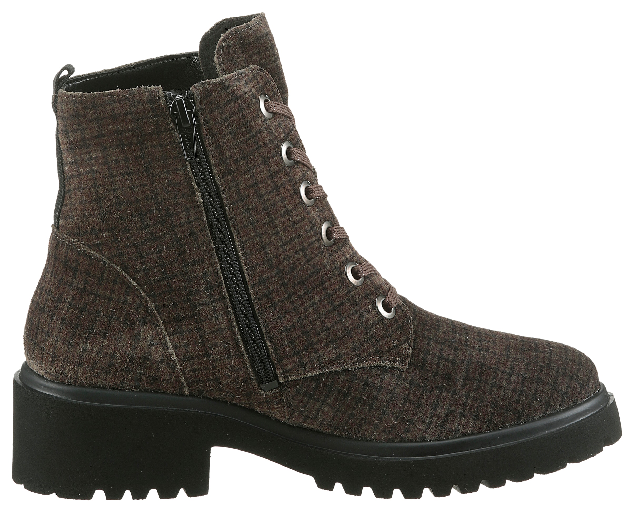 Waldläufer Schnürstiefelette »H-LUISE«  Schnürboots, Profilsohle, Blockabsatz, in Komfortweite H (= sehr weit)