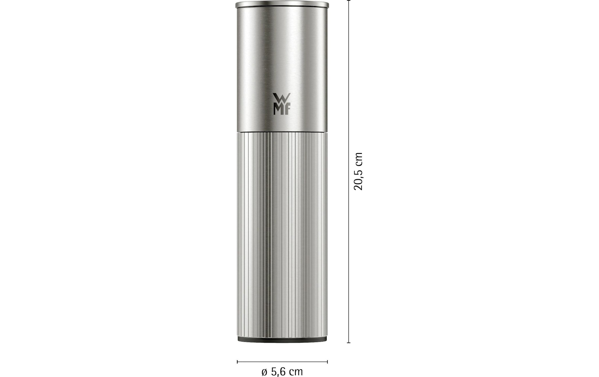 WMF Gewürzmühle »Signature Pro, aus Edelstahl« Keramikmahlwerk, einstellbarer Mahlgrad, magnetischer Deckel