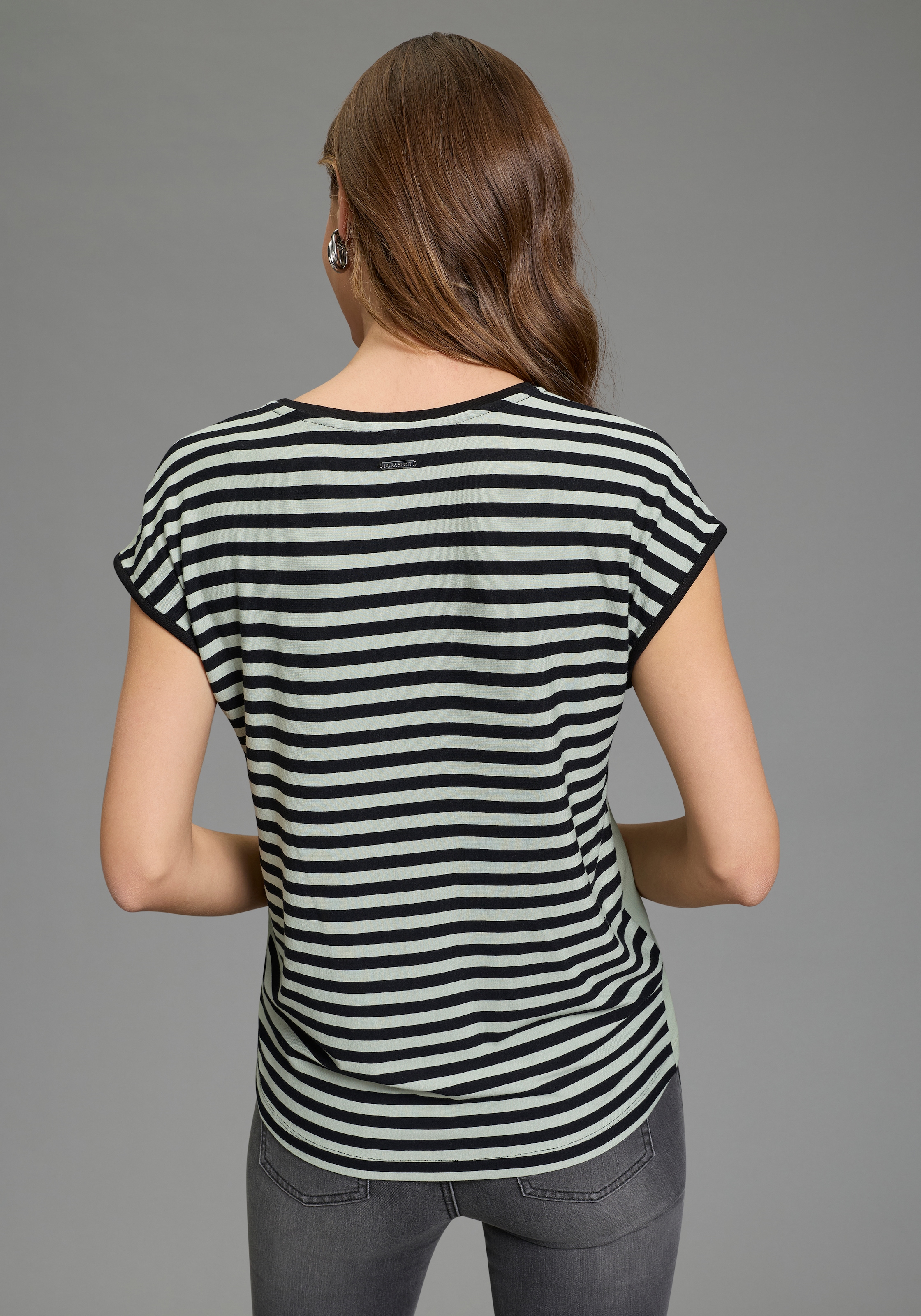 Laura Scott Hemdbluse für Casual- und Sommermode, mit U-Boot-Ausschnitt, Kurzarm