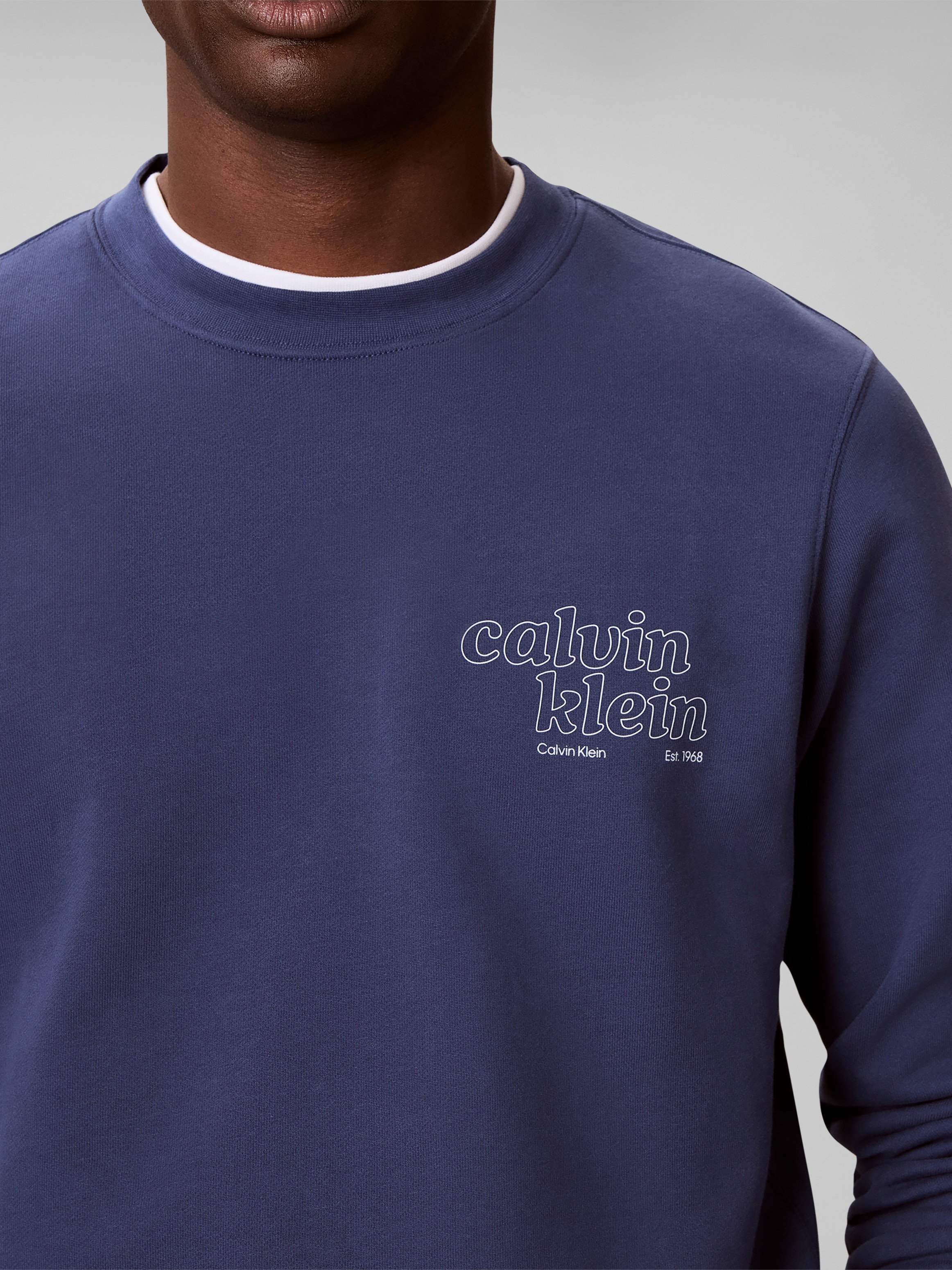Calvin Klein Jeans Sweat-shirt , Rundhalsausschnitt, Brustdruck, reine Baumwolle
