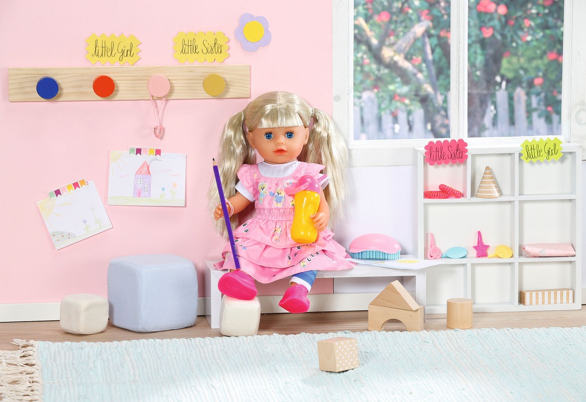 Baby Born Stehpuppe »Kindergarten Little Sister, 36 cm«, mit lebensechten Funktionen