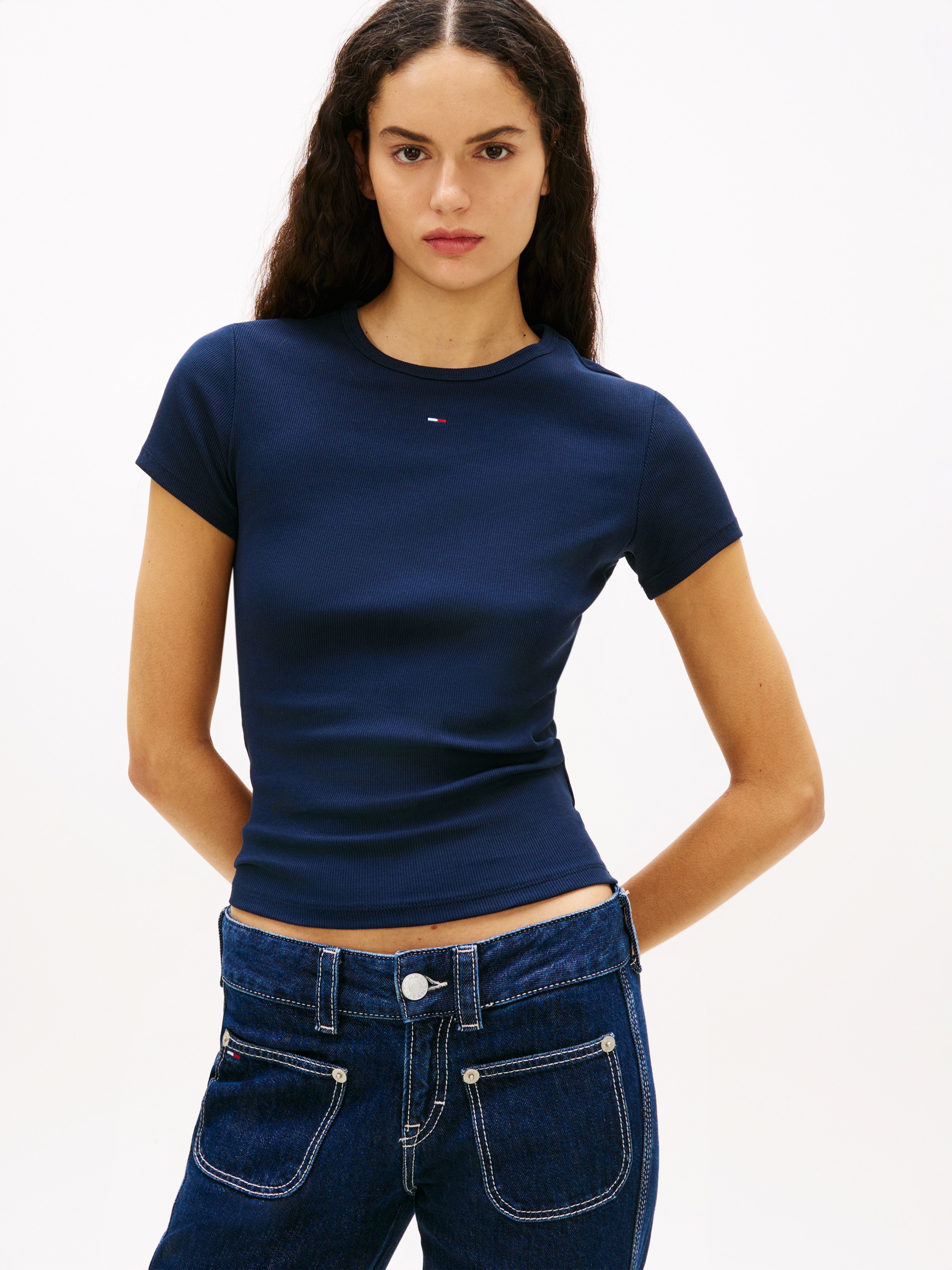 Tommy Jeans Kurzarmshirt »TJW 2PACK SLIM ESSENTIAL RIB SS«, 2 Stk. mit gerippter Struktur
