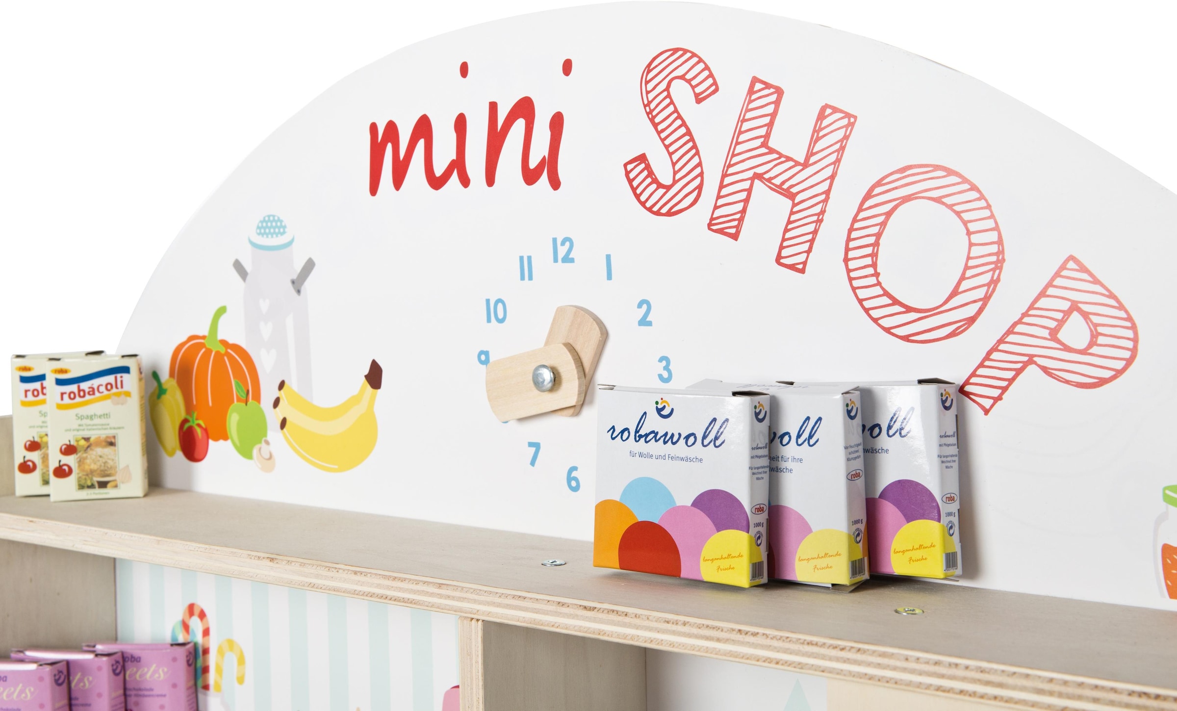 roba® Kaufladen »Minishop, natur«, mit Theke und Tafel