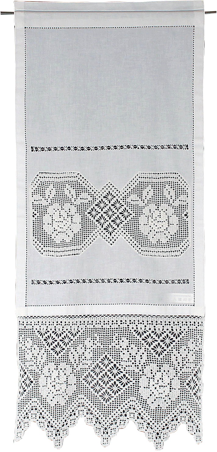 Image of HOSSNER - ART OF HOME DECO Scheibengardine »Obersee«, (1 St.), Häkelspitze aus ECHTER HANDARBEIT bei Ackermann Versand Schweiz