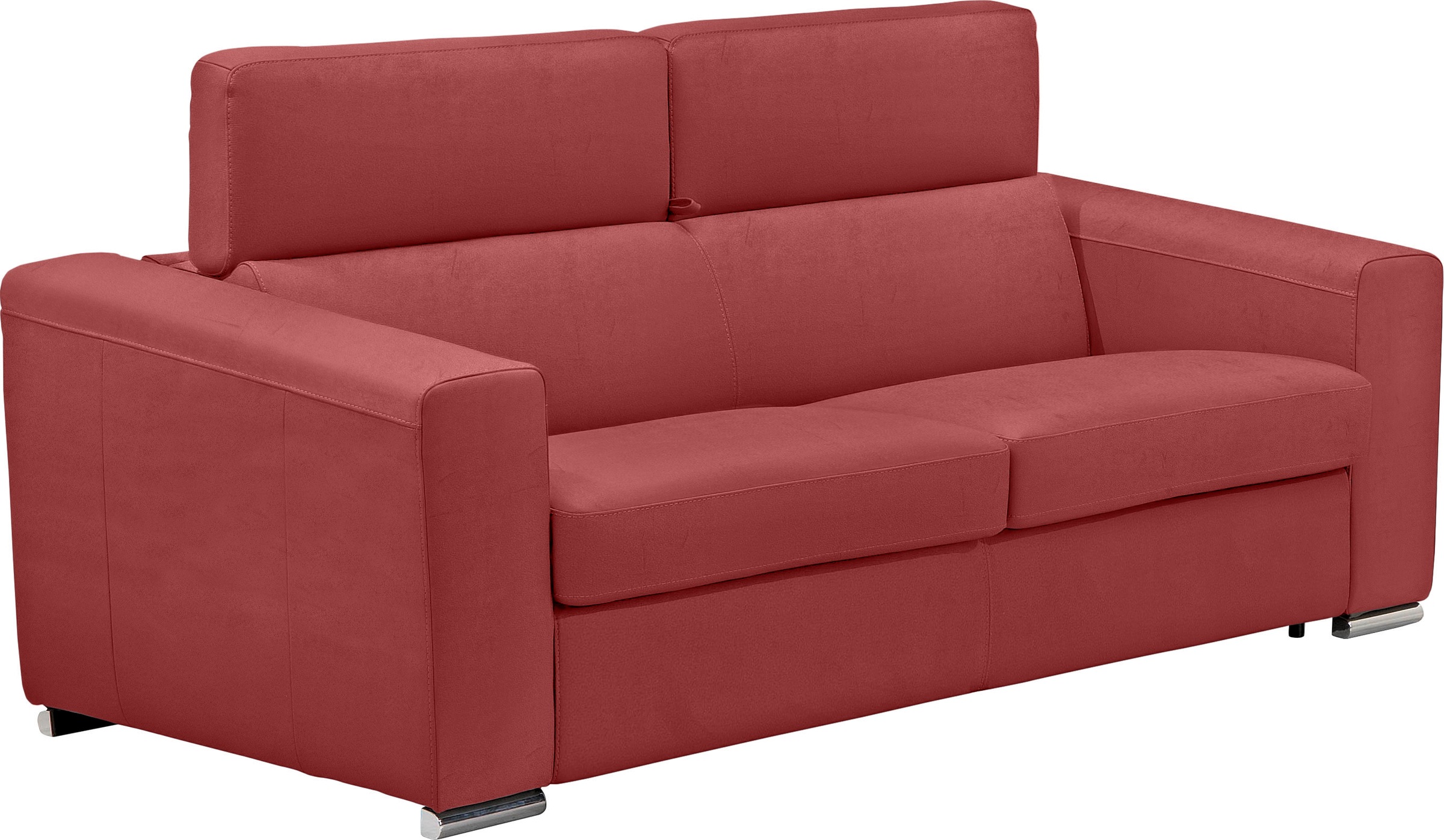 Egoitaliano Schlafsofa »Cabiria, Design und super Sitz- und Liegekomfort«, Sofa inkl. Schlaffunktion, Kopfteile verstellbar, mit Metallfüssen