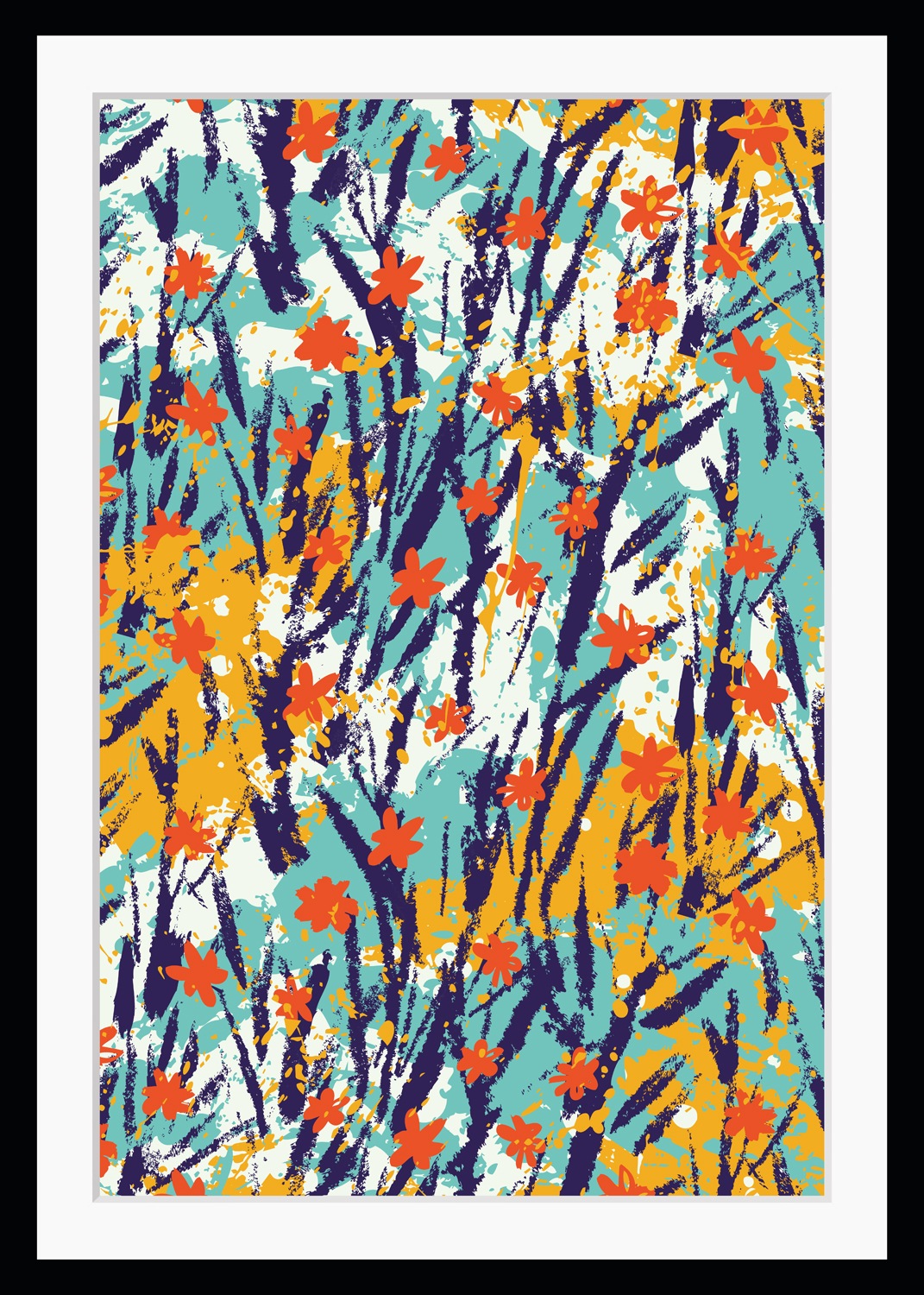 Image of queence Bild "Alica" Blumen Blätter Kunst Modern Pflanzen Pflanzenbilder HD Premium Poster-Druck inkl. Holzrahmen